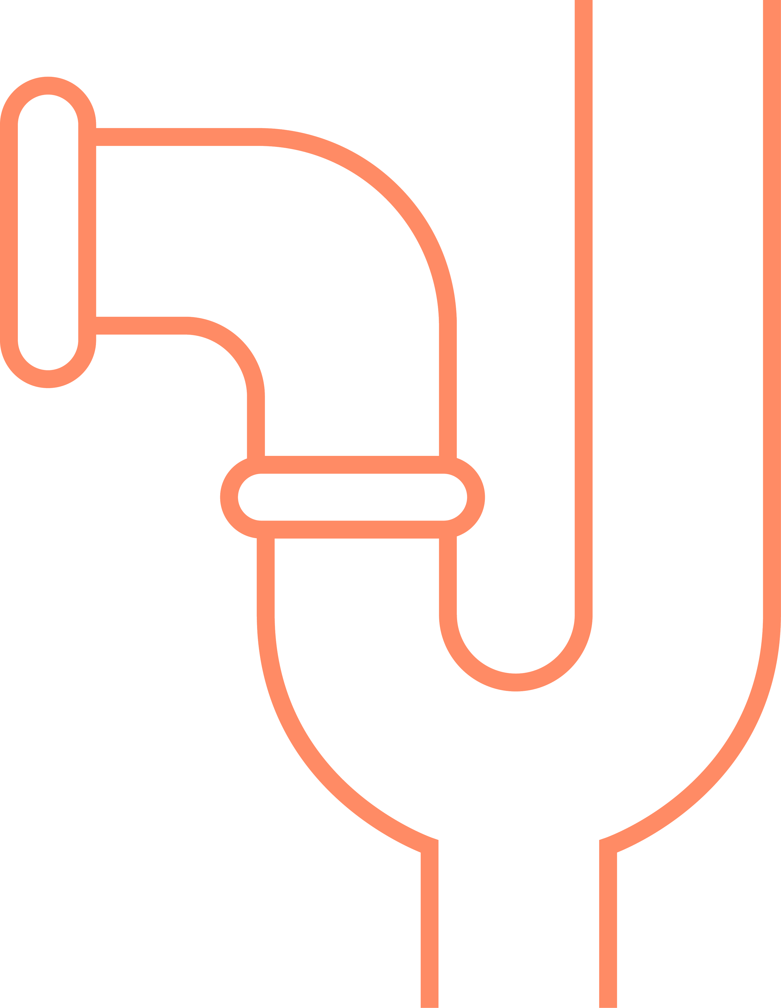 Plumbing pipes in orange color.