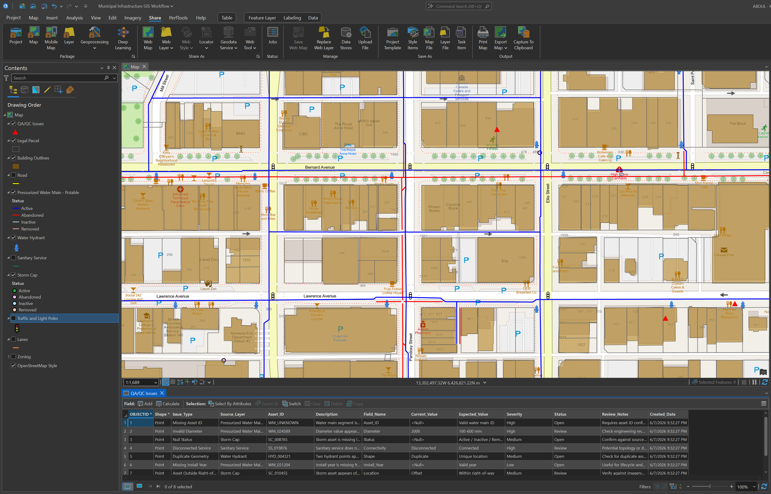 Municipal Infrastructure GIS Workflow