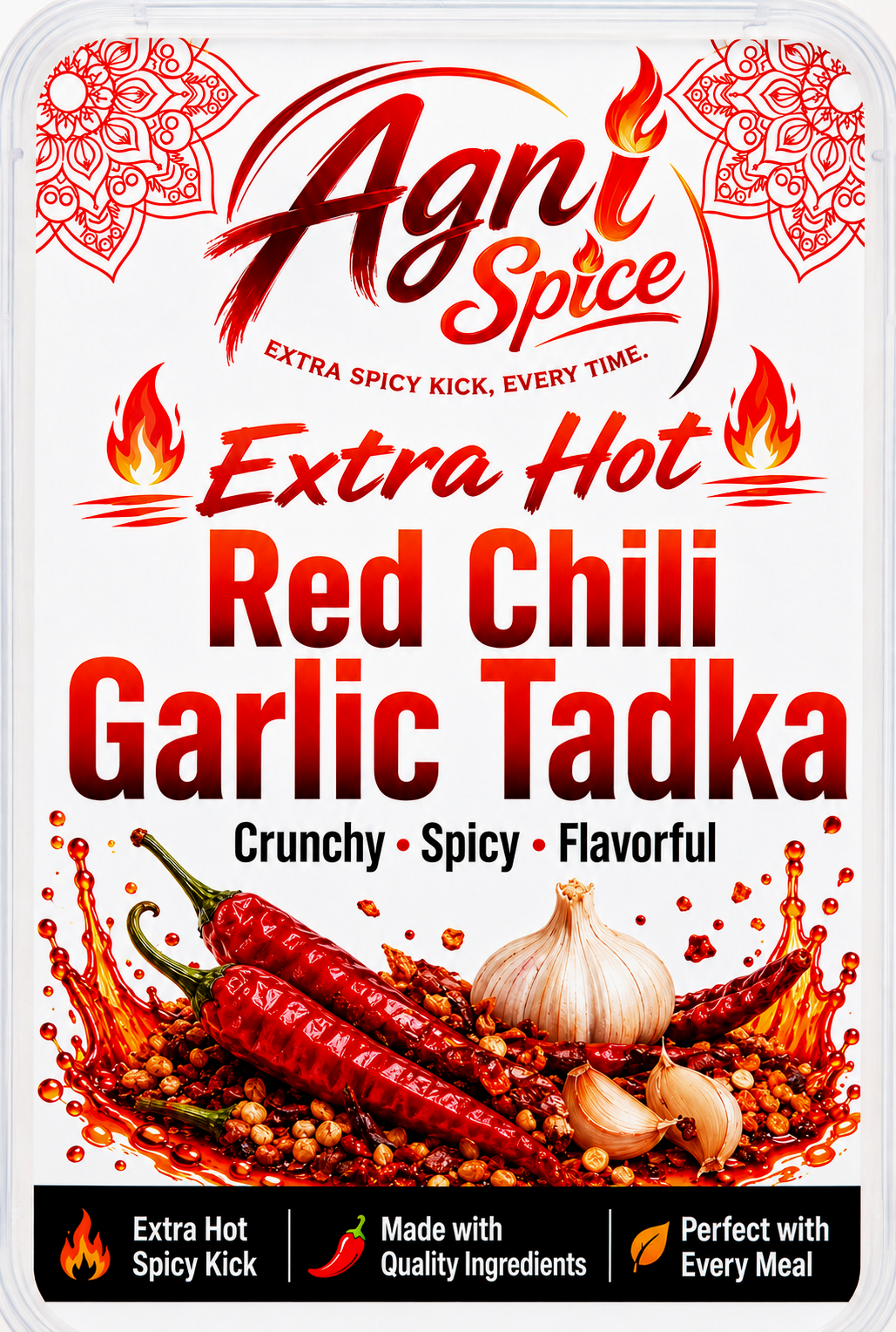 Red Chili Garlic Tadka - Extra Hot