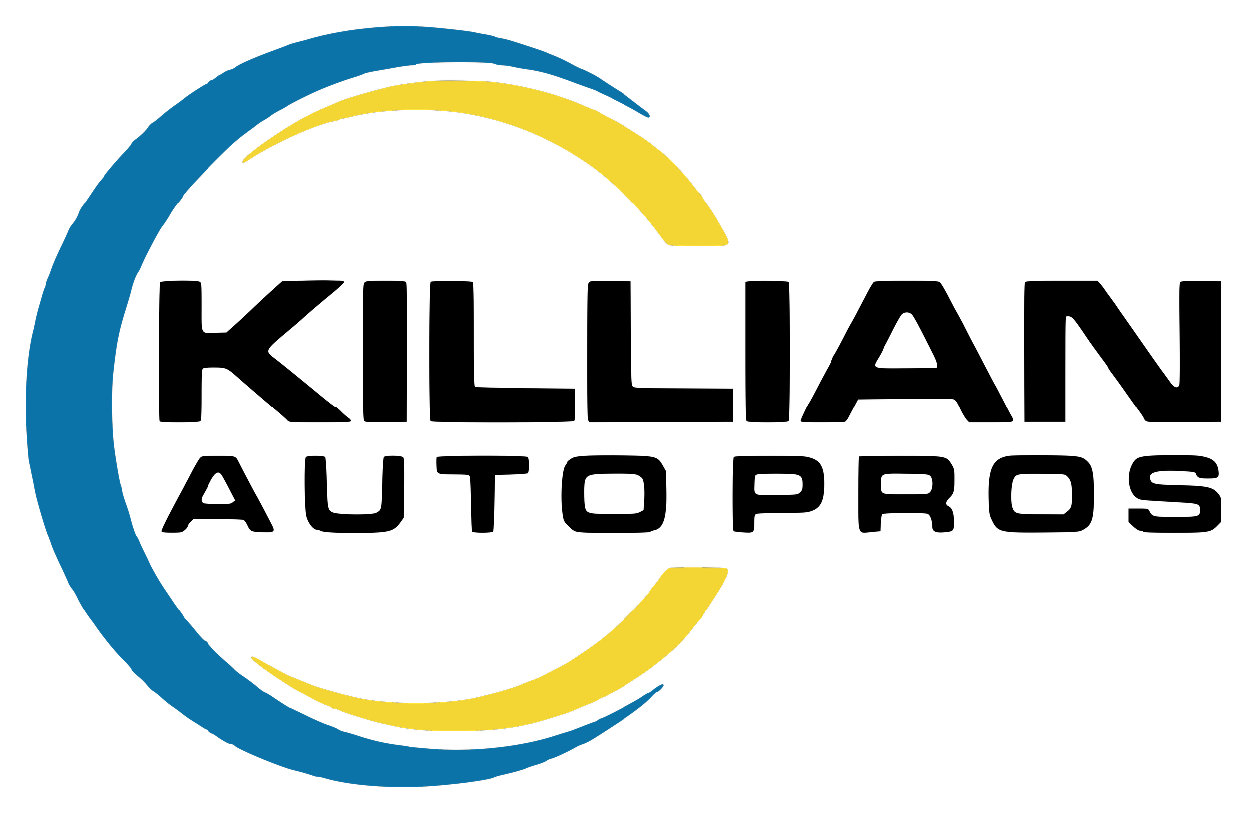 Logo of a company or organization with interlocking blue and yellow rings, and black text.