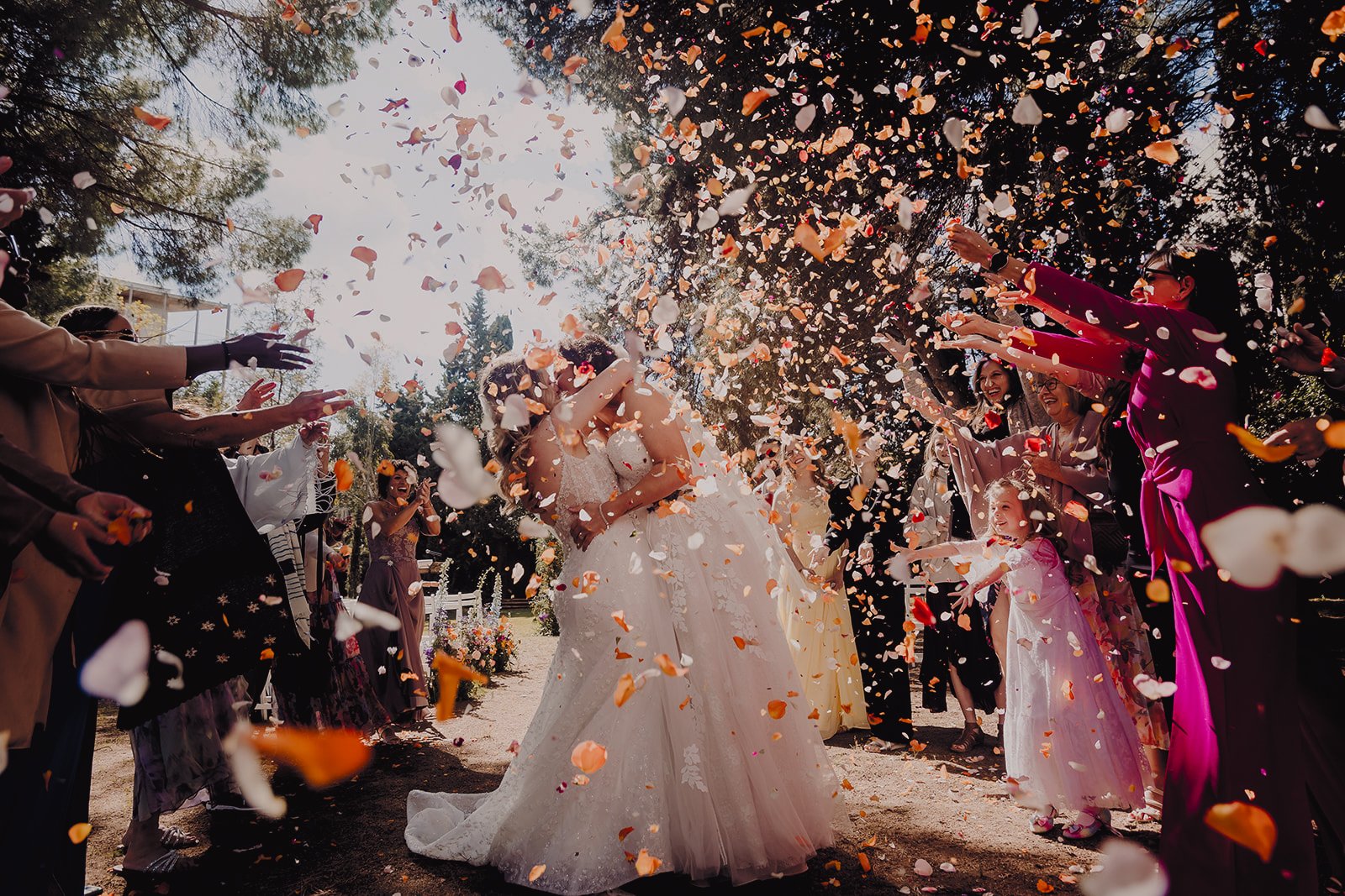 Lgbtq wedding confetti moment Destination wedding
