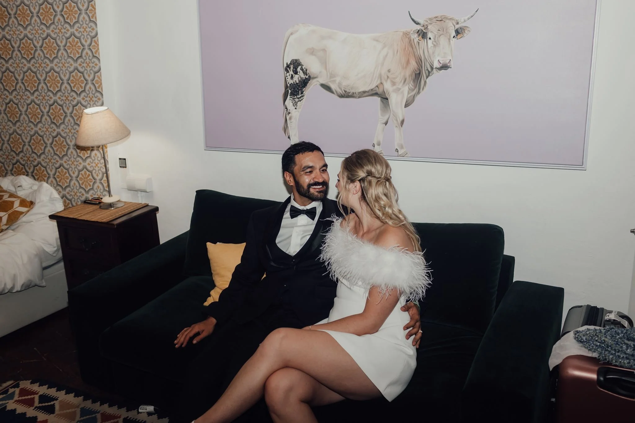 Cool wedding couple at a destination wedding
