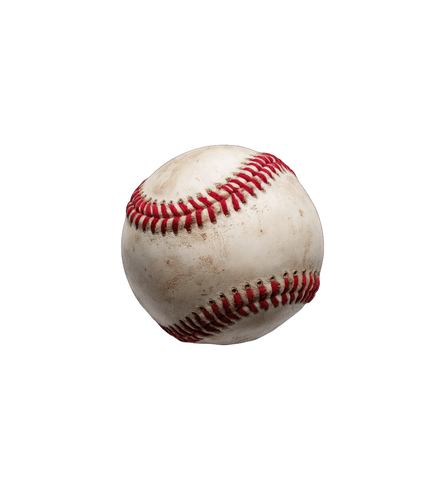 A close-up image of a baseball with dirt and scuff marks