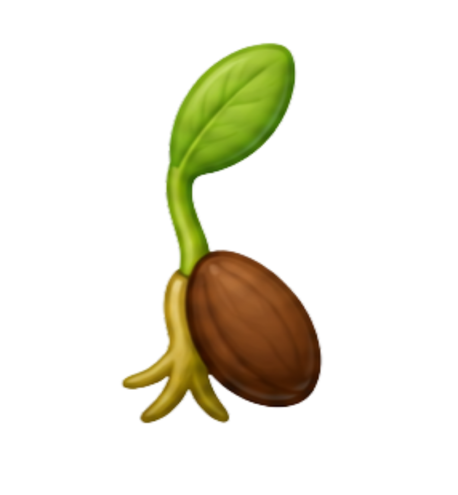 Sprouting seedling icon representing the Seedlings Grow Group for ages 1 to 2 at Rooted Kids Therapy.