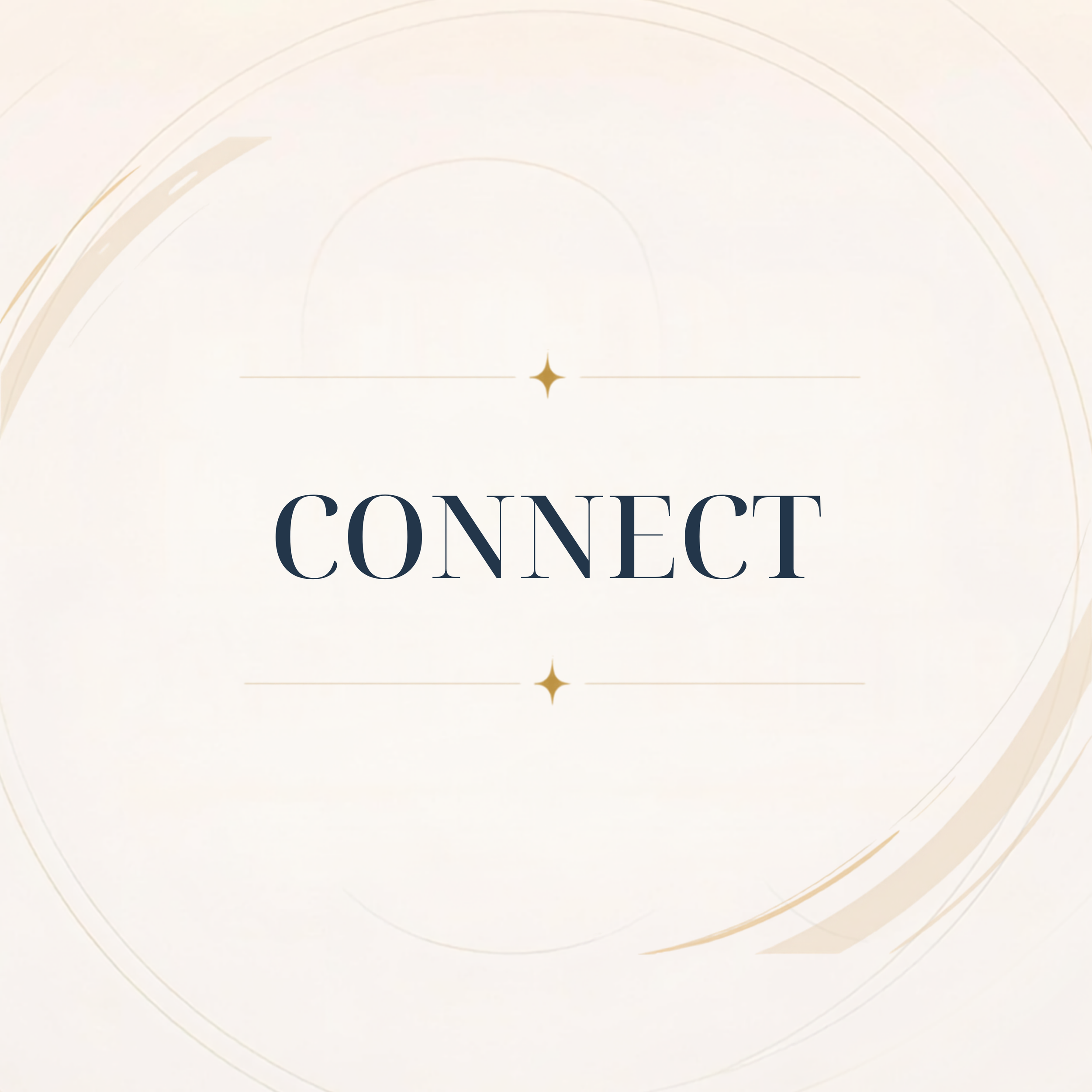 Elegant white background with gold accents and text that partially reads 'CONNECT'.
