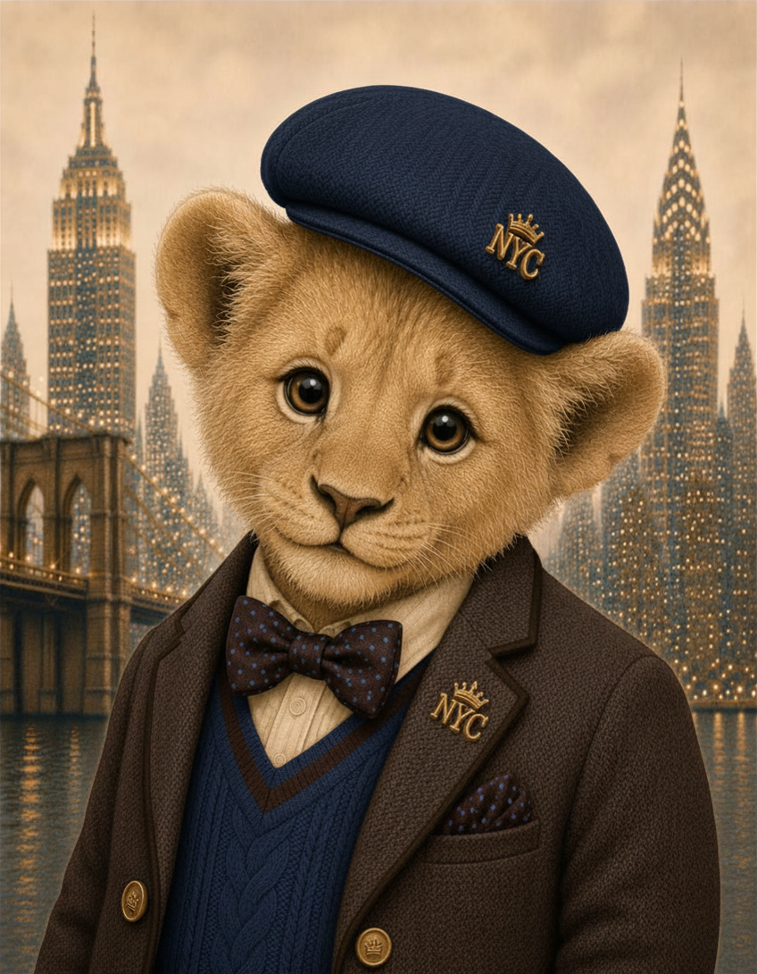Lion Boy - Navy + Brown