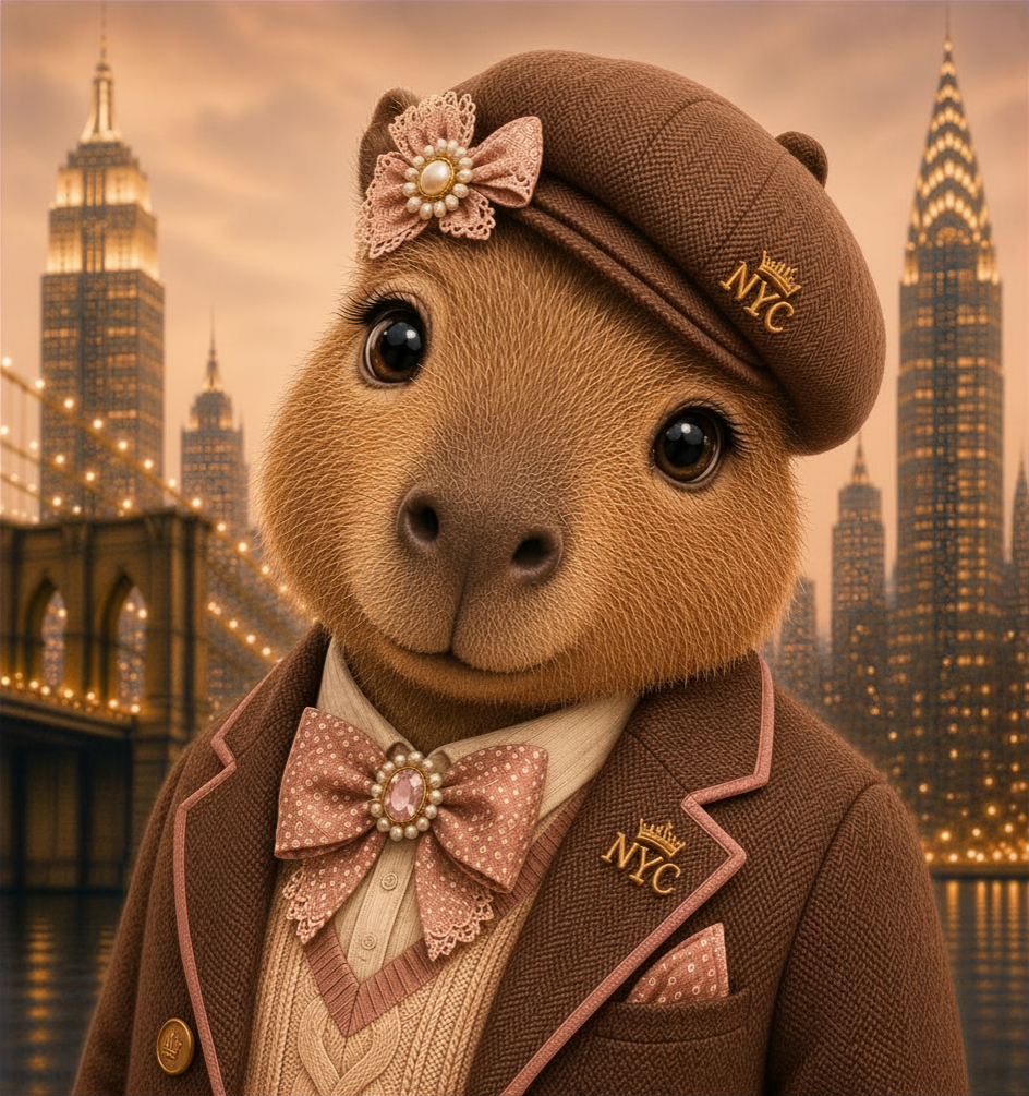Capybara Girl Pink + Brown