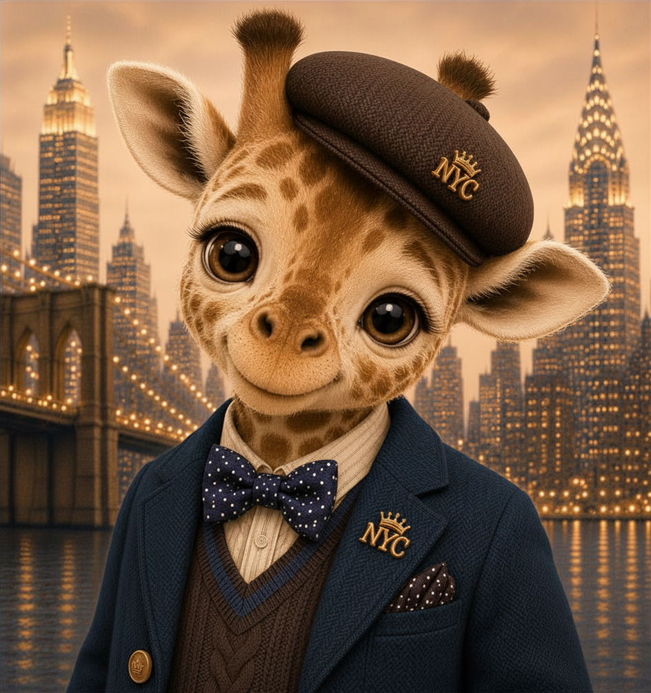 Giraffe Boy Navy + Brown
