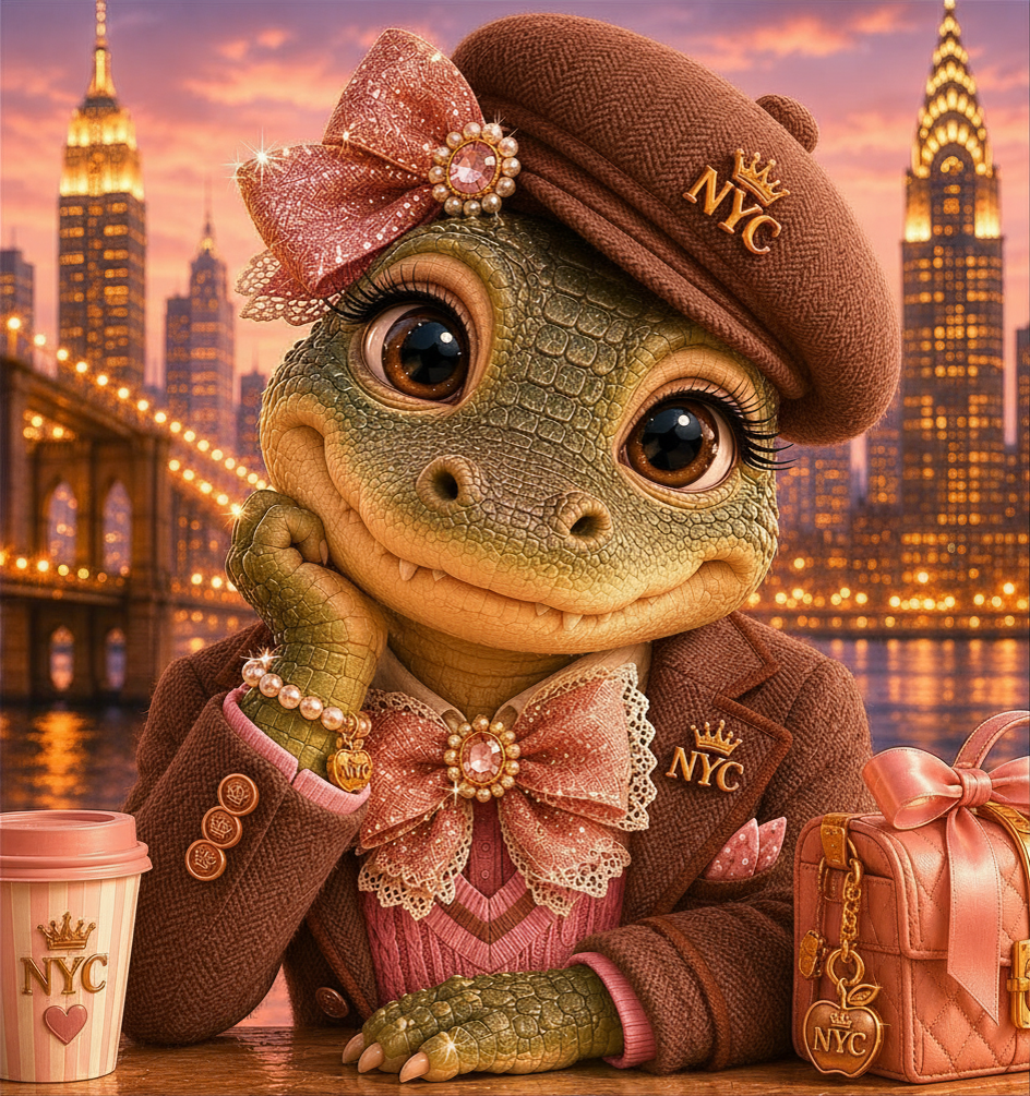 Alligator Girl Pink + Brown