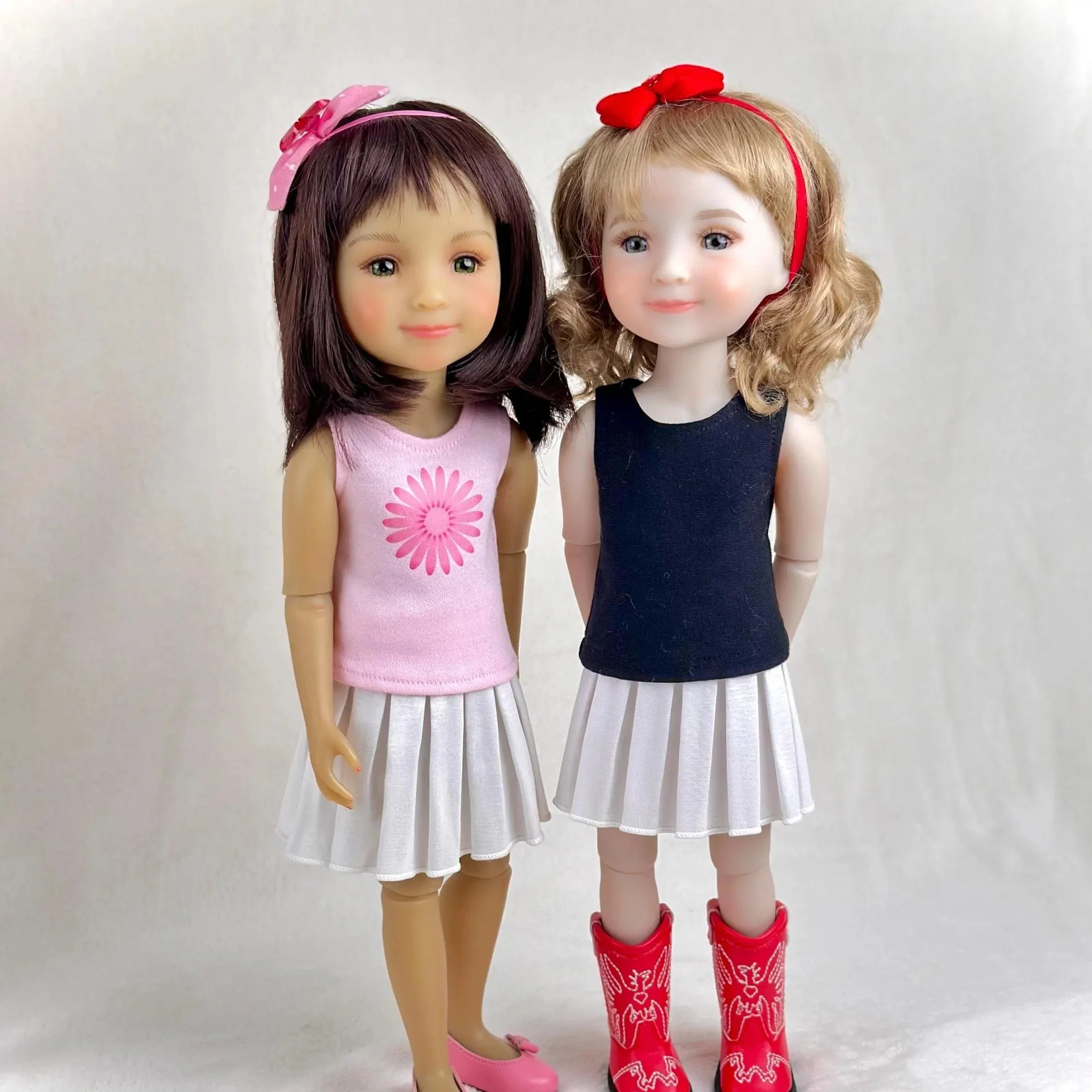 Pleated Doll Skirt and Jersey Knit Top for 14-15 Inch Dolls