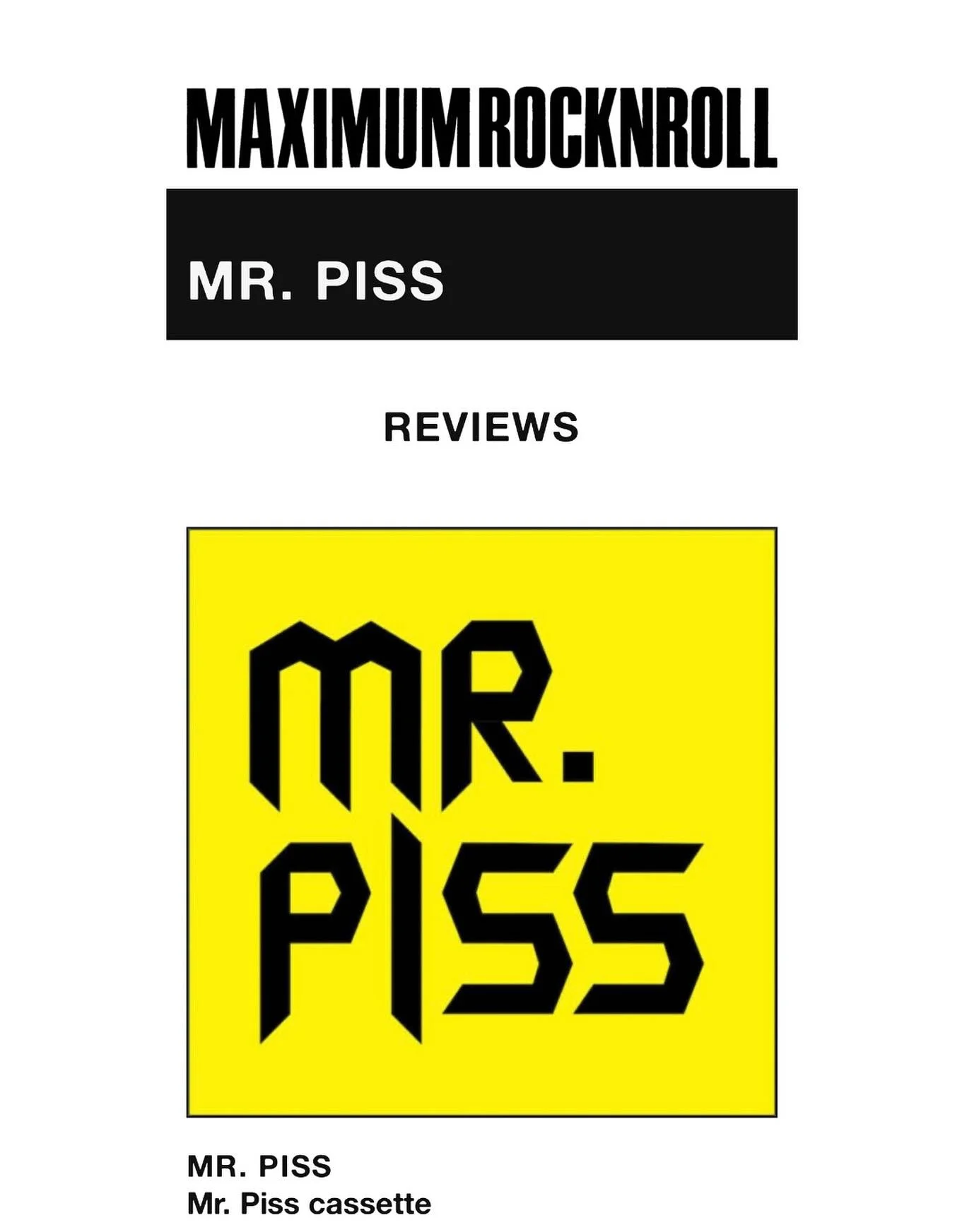 &ldquo;It&rsquo;s anyone&rsquo;s guess just who the titular MR. PISS is, though.&rdquo; - @maxrnr