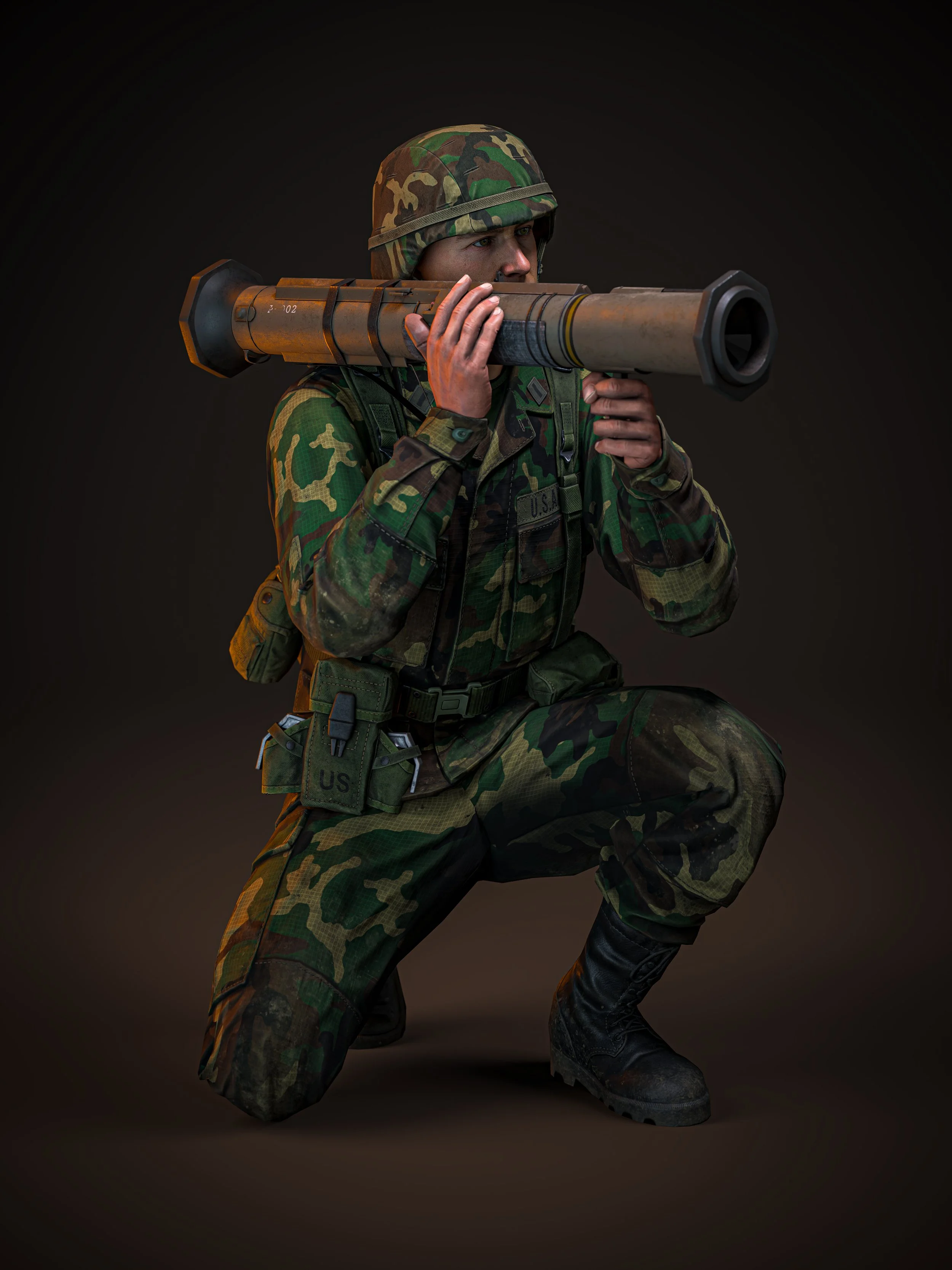US Mechanized Infantryman. Circa 1985. Render.