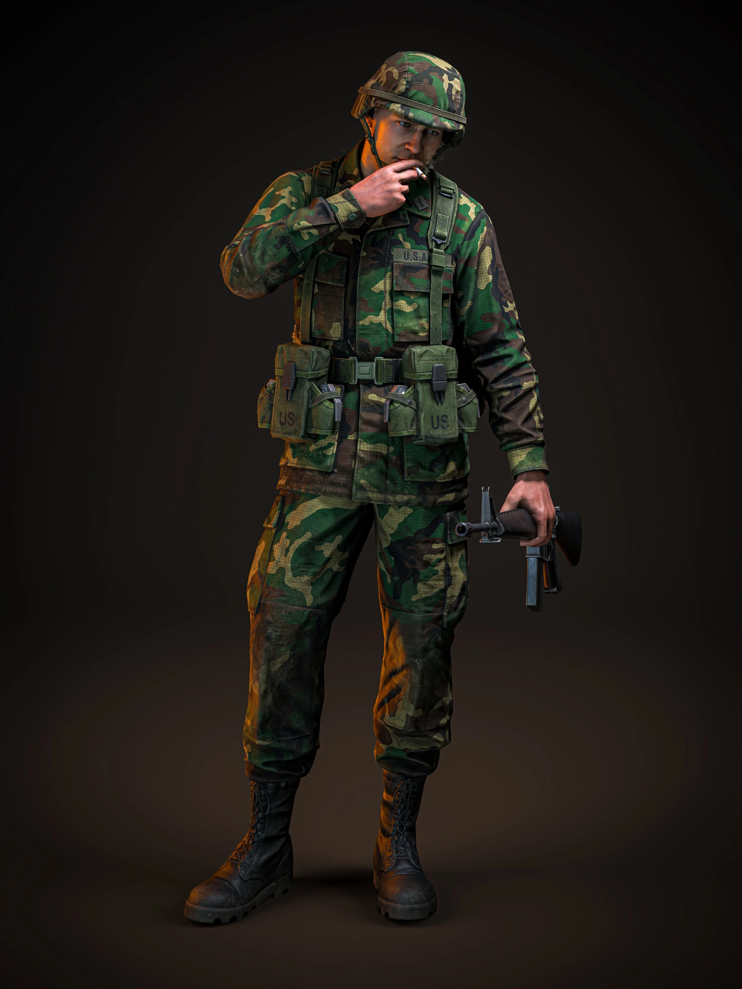 US Mechanized Infantryman. Circa 1985. Render.