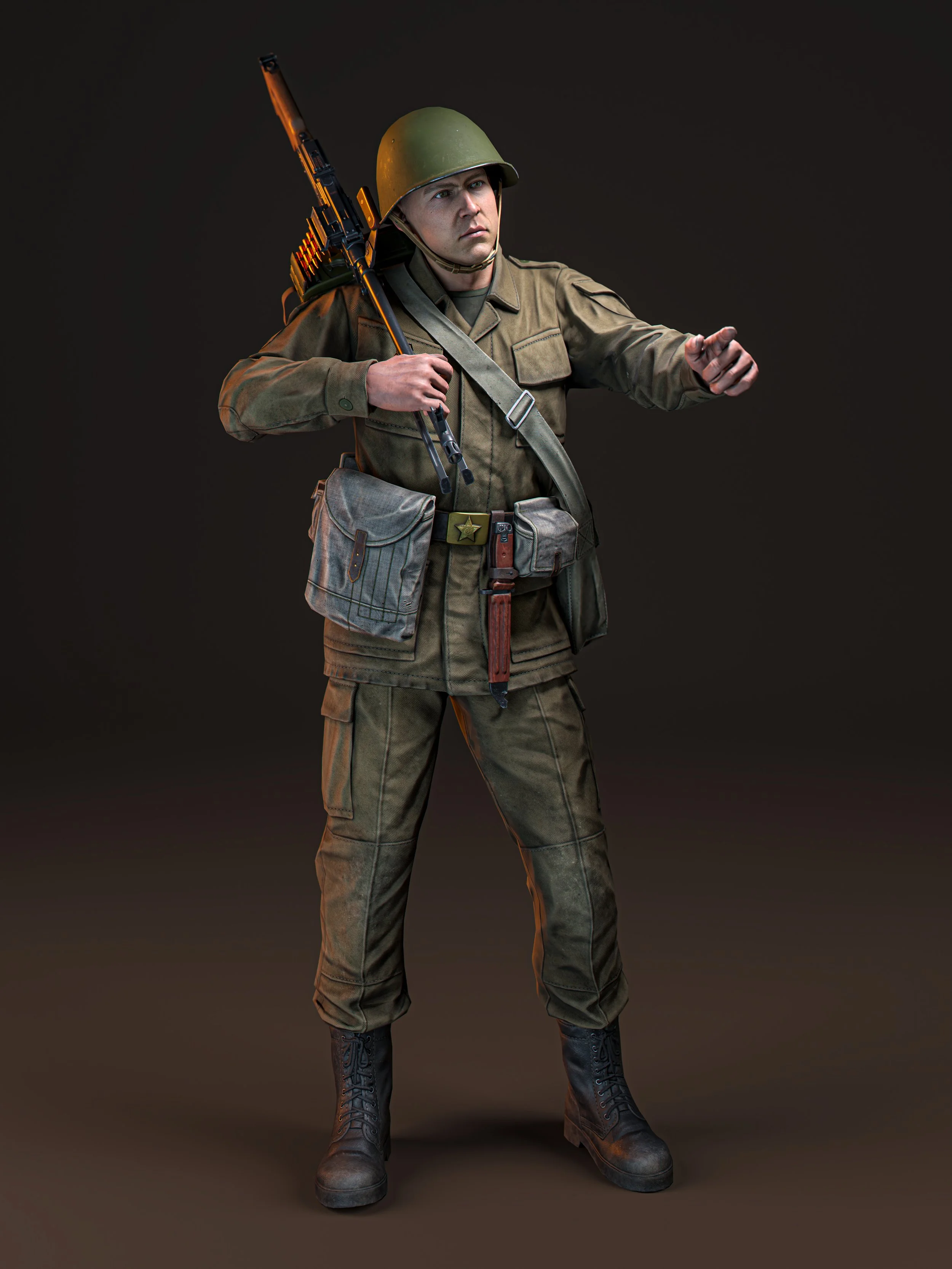 Soviet Airborne Infantryman. Circa 1985. Render.
