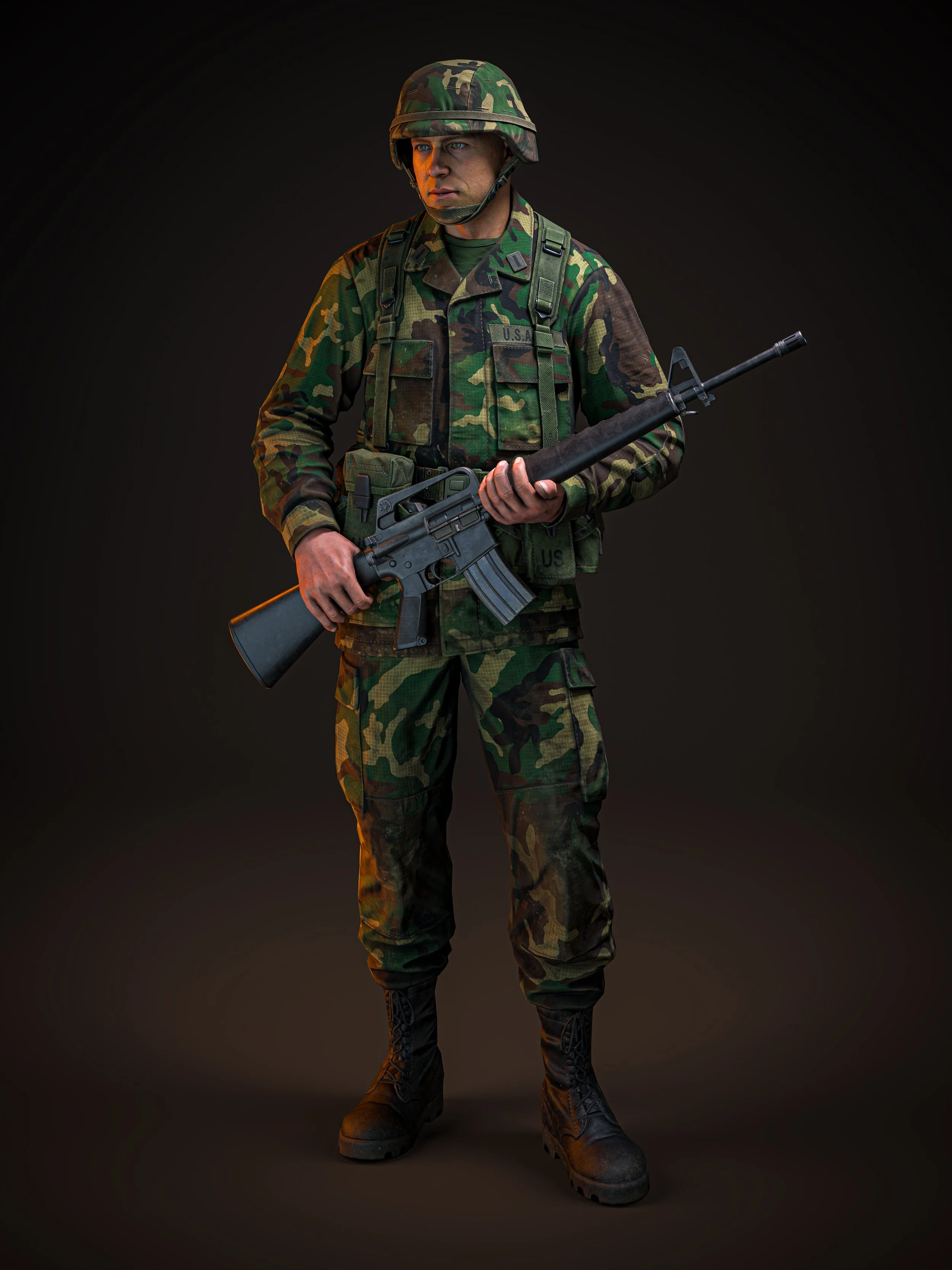 US Mechanized Infantryman. Circa 1985. Render.