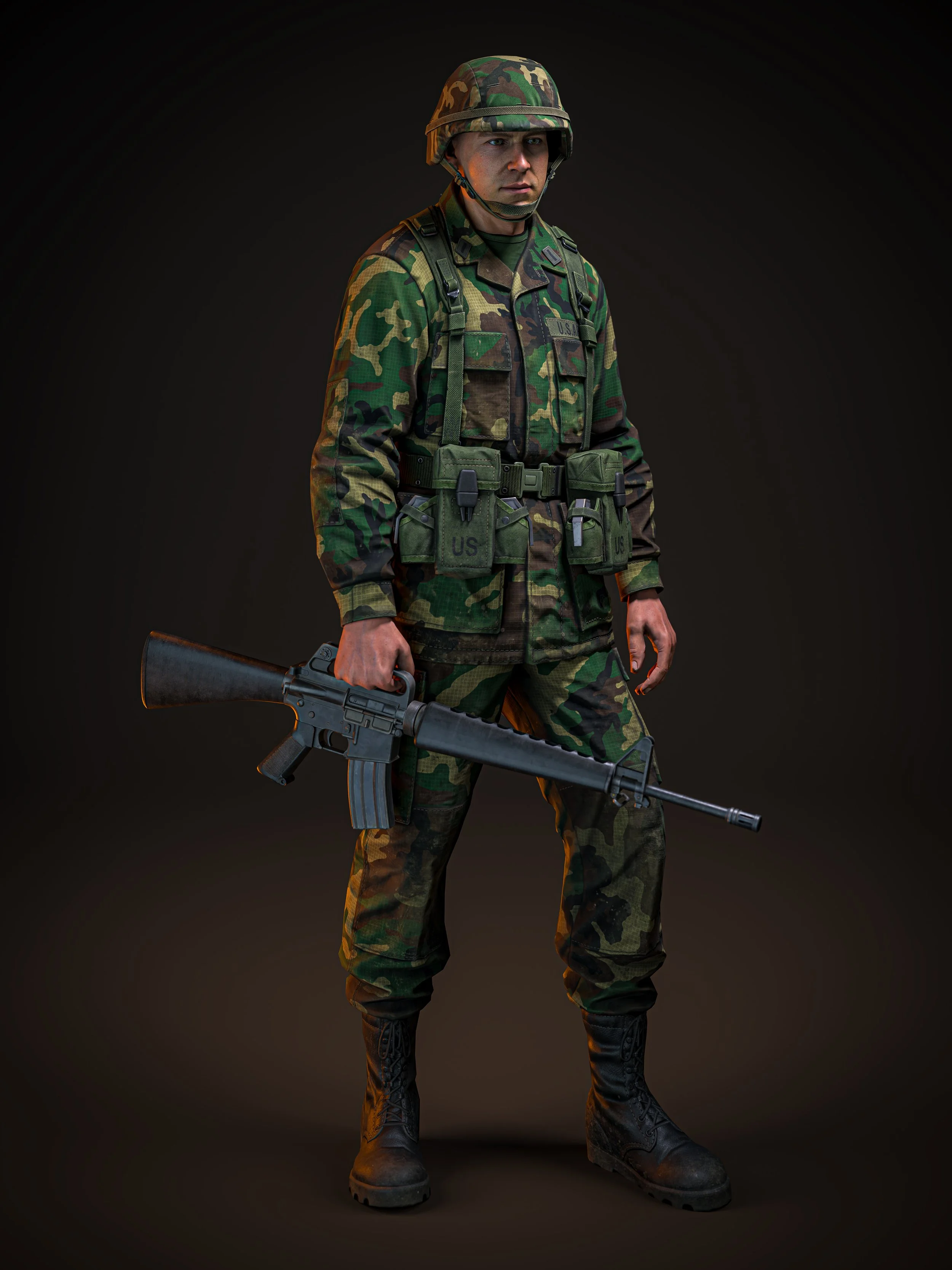 US Mechanized Infantryman. Circa 1985. Render.