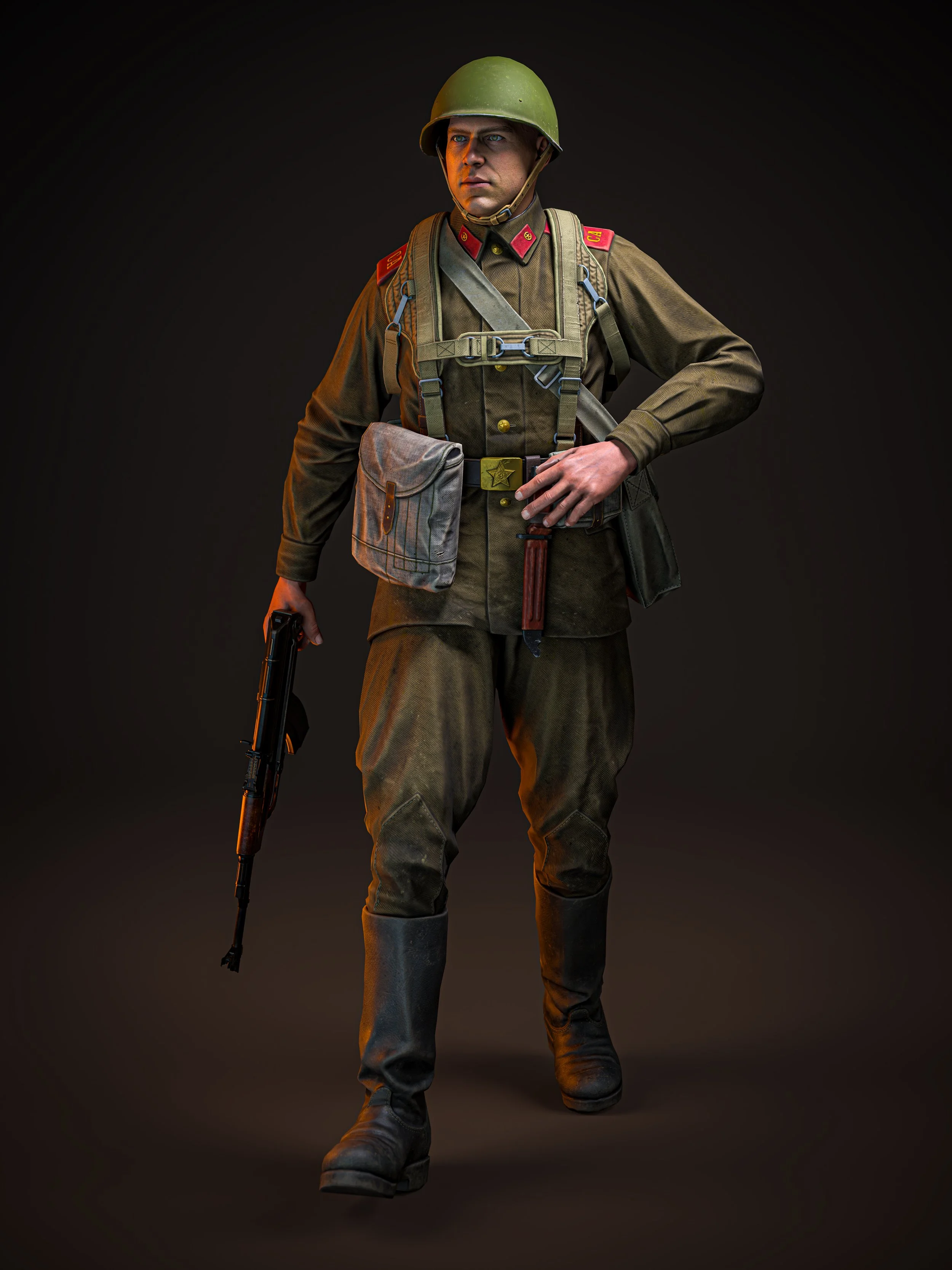 Soviet Motorized Rifleman. Circa 1985. Render.