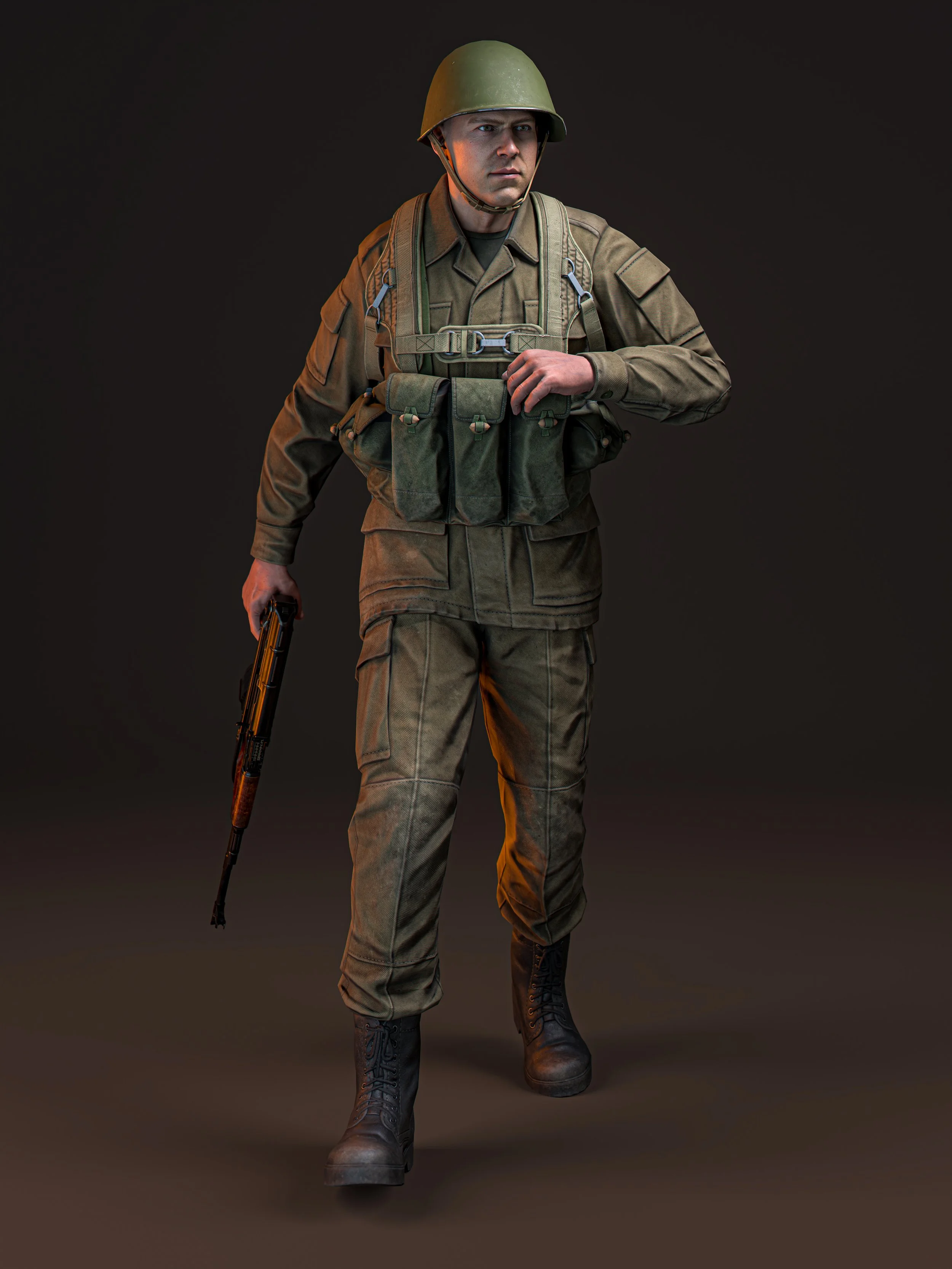 Soviet Airborne Infantryman. Circa 1985. Render.