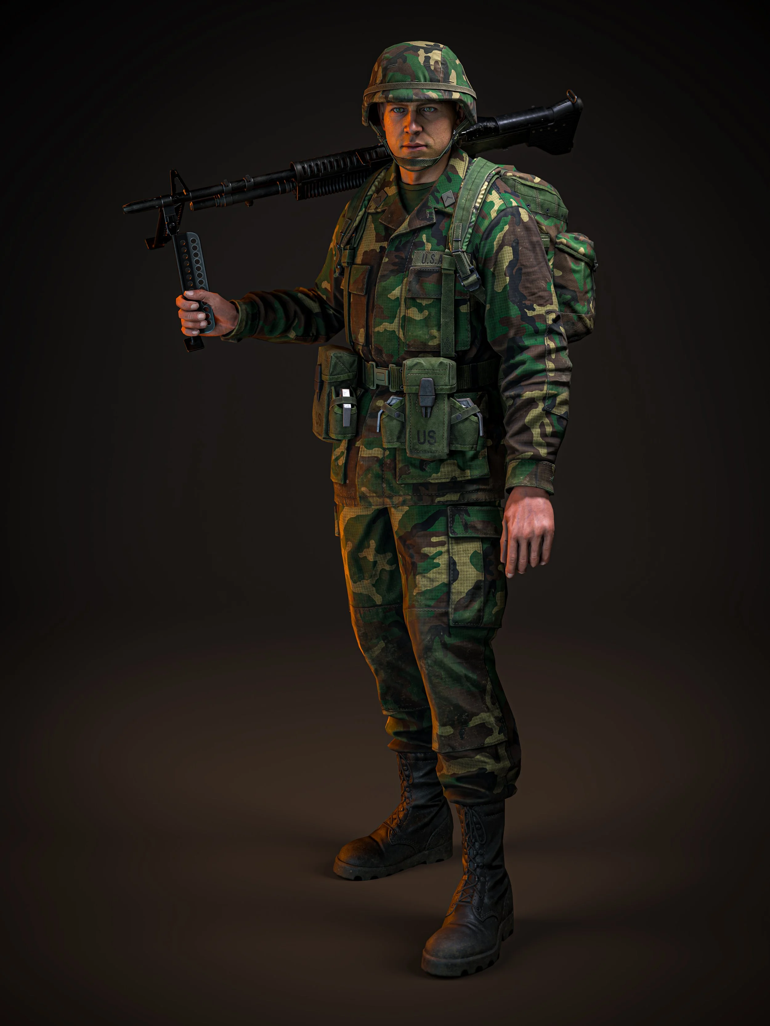 US Mechanized Infantryman. Circa 1985. Render.