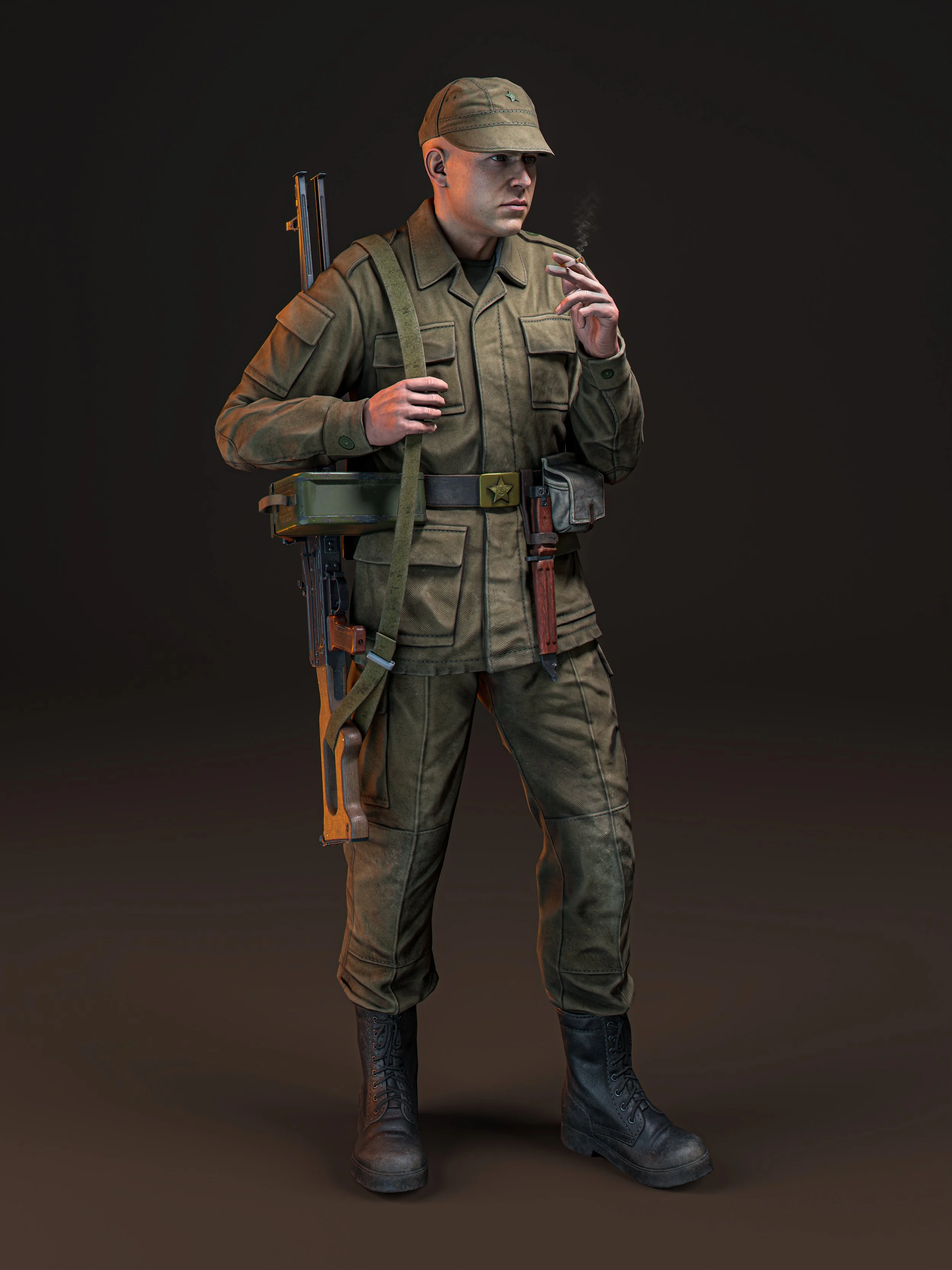 Soviet Airborne Infantryman. Circa 1985. Render.