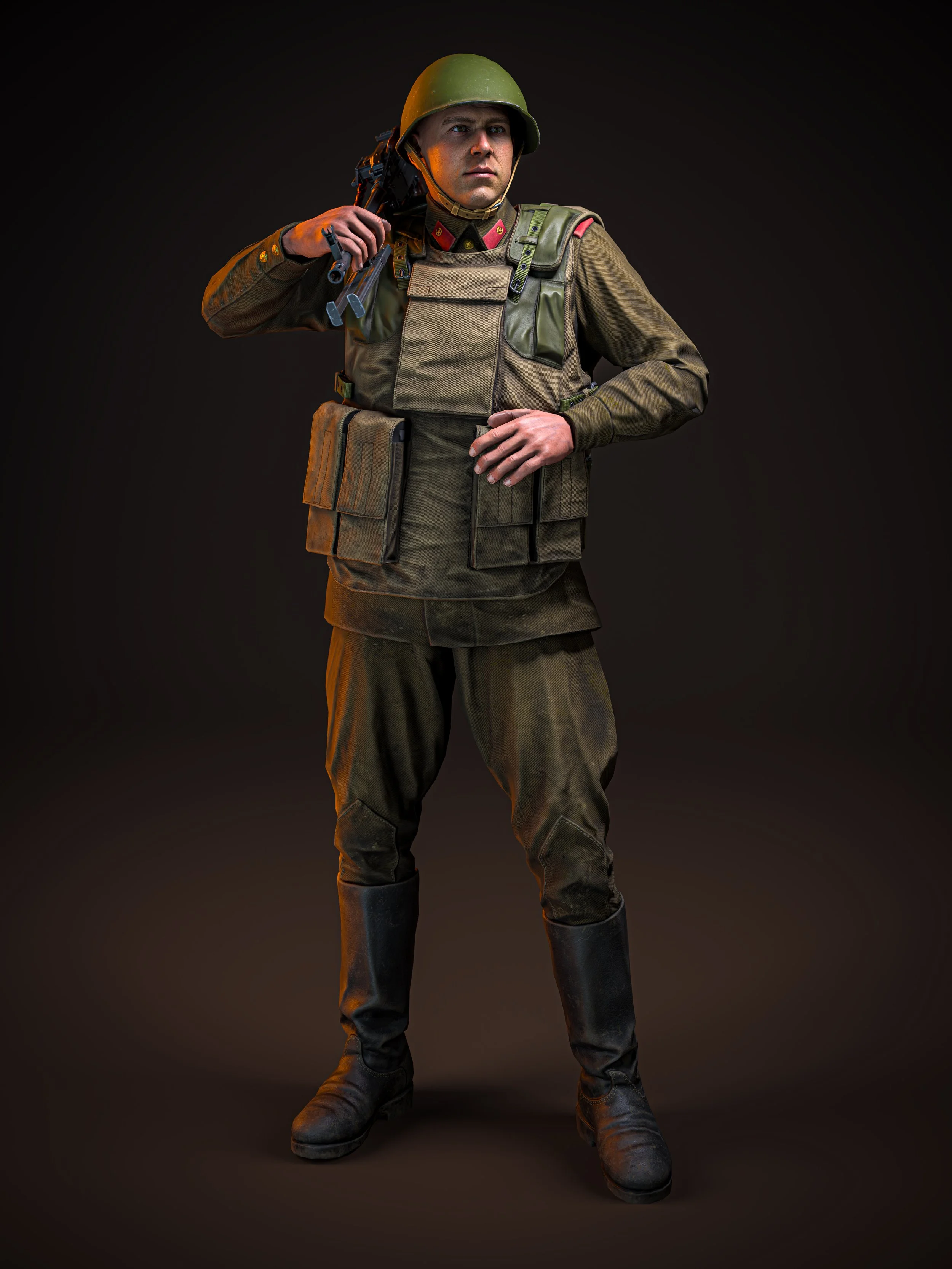 Soviet Motorized Rifleman. Circa 1985. Render.