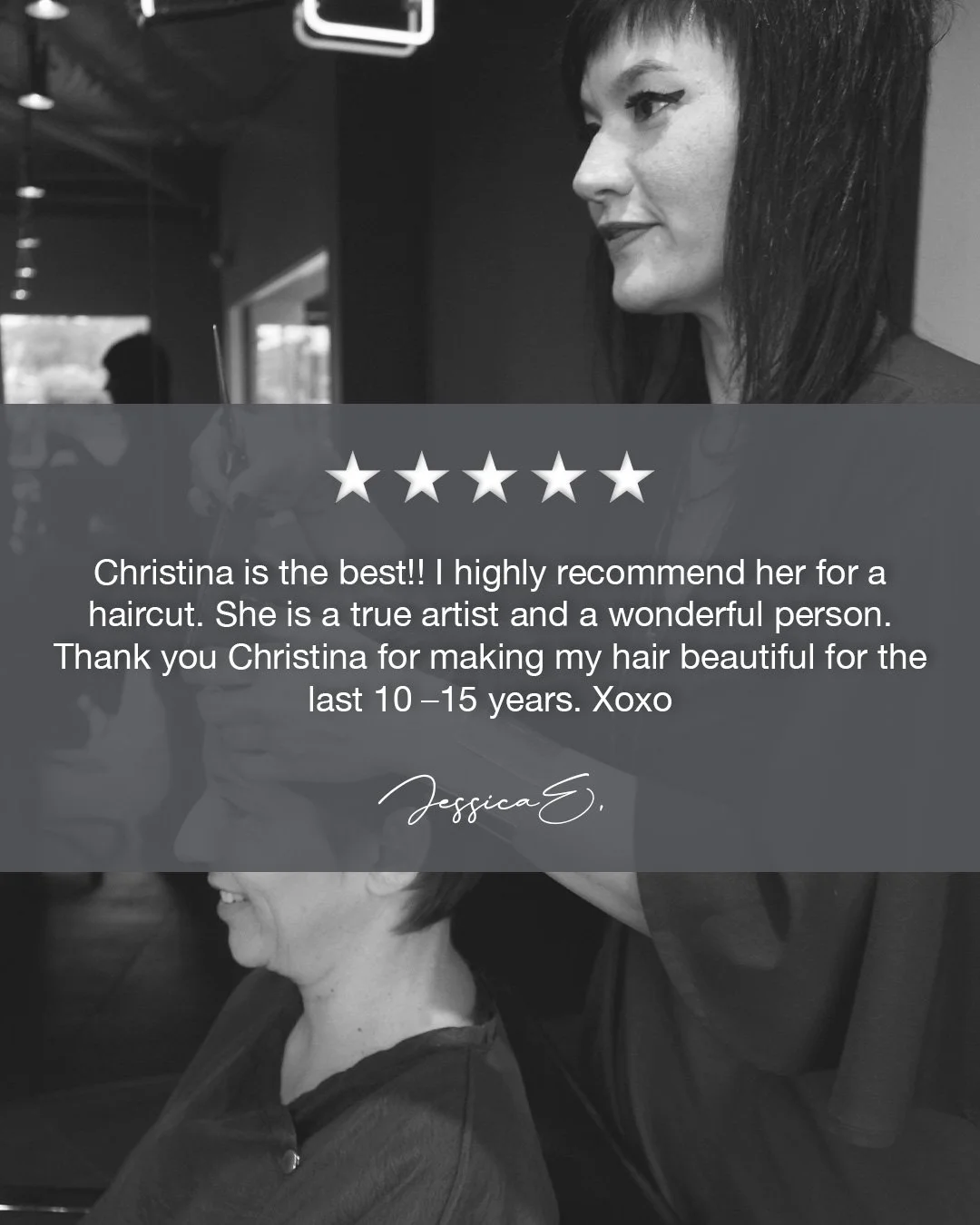 We 💛 hearing your experience &middot; Thank you for trusting us Jessica and to Christina for consistently delivering for over a decade!

Christina is the best!! I highly recommend her for a haircut. She is a true artist and a wonderful person. Thank
