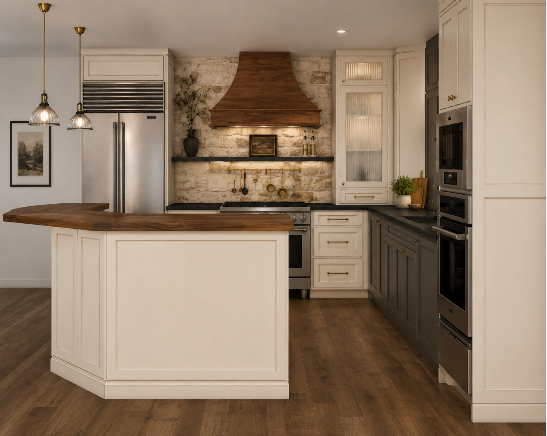 Traditional Cream Kitchen Rendering
