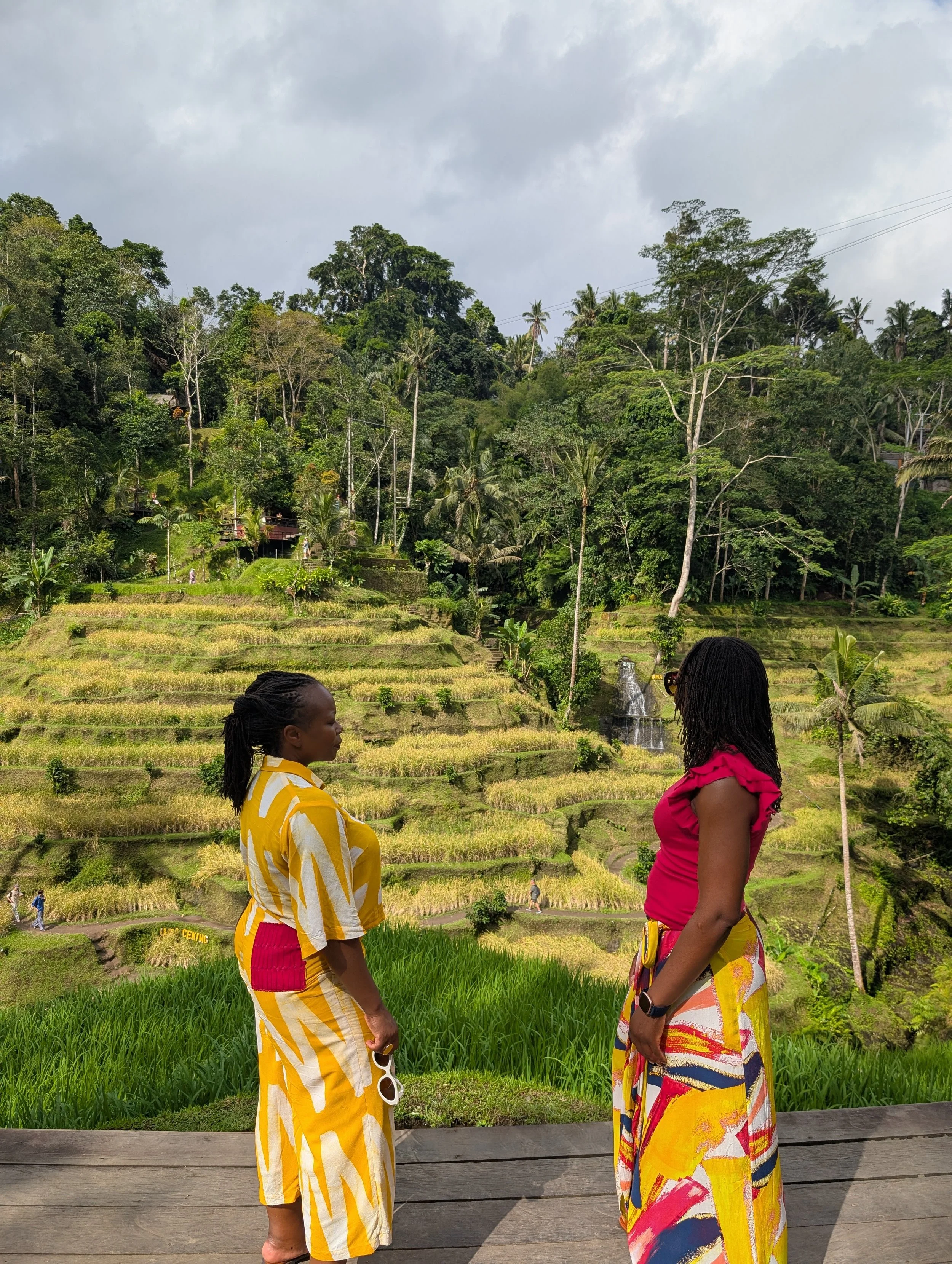 Two women enjoying a luxury group travel experience in Ubud Bali with After Sunday