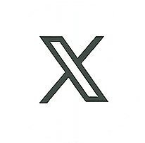 Black logo with geometric lines forming an abstract X shape on a white circular background.