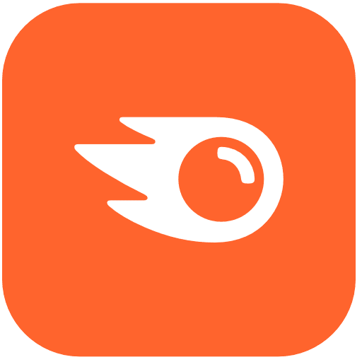 Ein Icon eines Meteoriten mit weißem Schweif auf orangefarbenem Hintergrund.