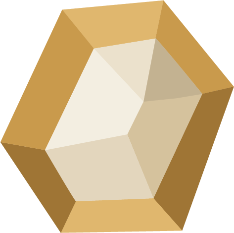 Three-dimensional illustration of a beige and light brown hollow hexagonal prism with open top.