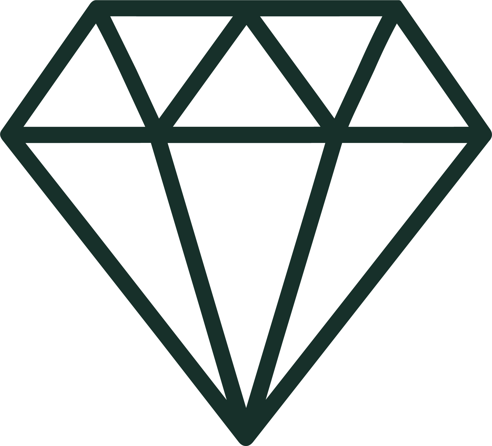 Black outline of a diamond shape on a transparent background.