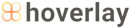 Hoverlay logo with a stylized orange flower and the word 'hoverlay' in gray text.
