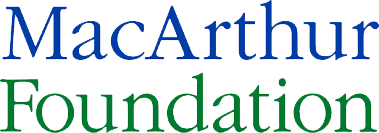 Logo of MacArthur Foundation with the words 'MacArthur Foundation' in blue and green text.