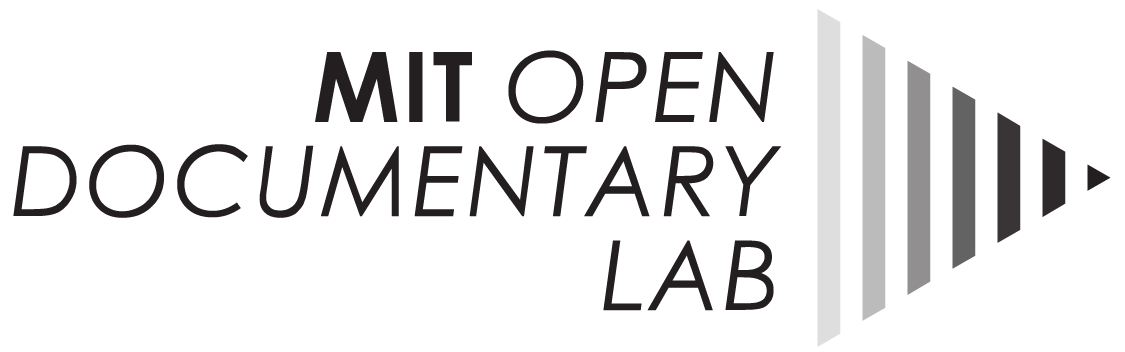 MIT Open Documentary Lab logo with text and play button design.
