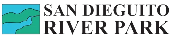 Logo of San Diego River Park featuring a stylized river flowing through green landscape