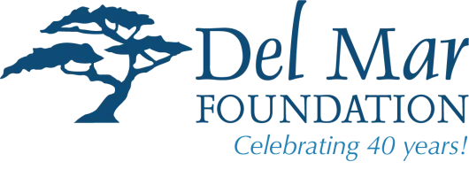 Del Mar Foundation logo with a stylized wave and the text 'Celebrating 40 years'.