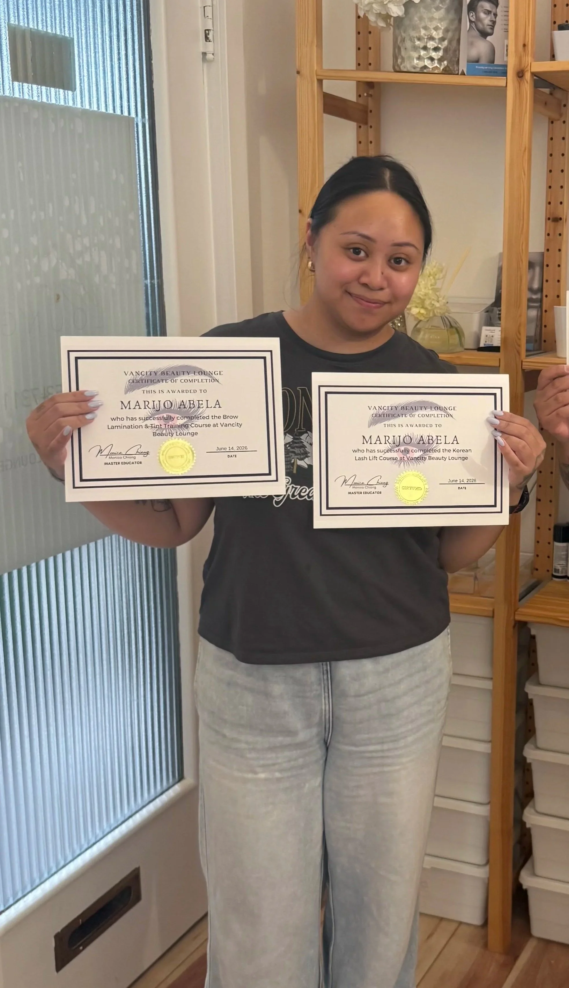 Korean Lash Lift and brow lamination certification in vancouver bc south vancouver