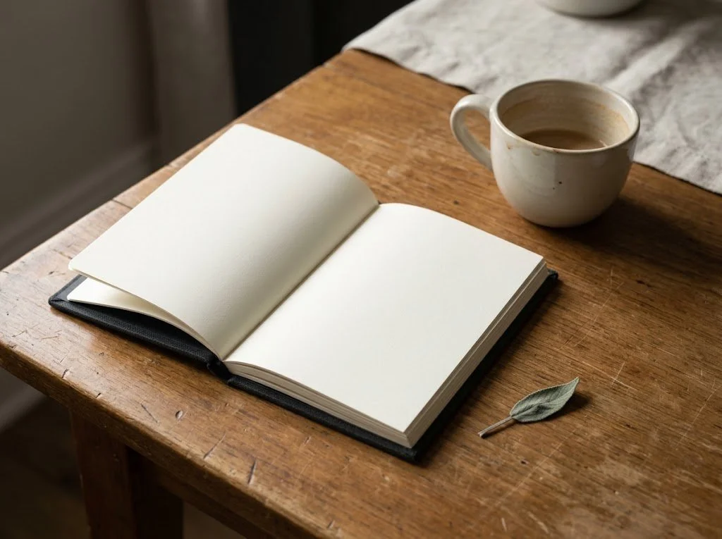 Professional books and handwritten notes arranged on a warm wooden desk