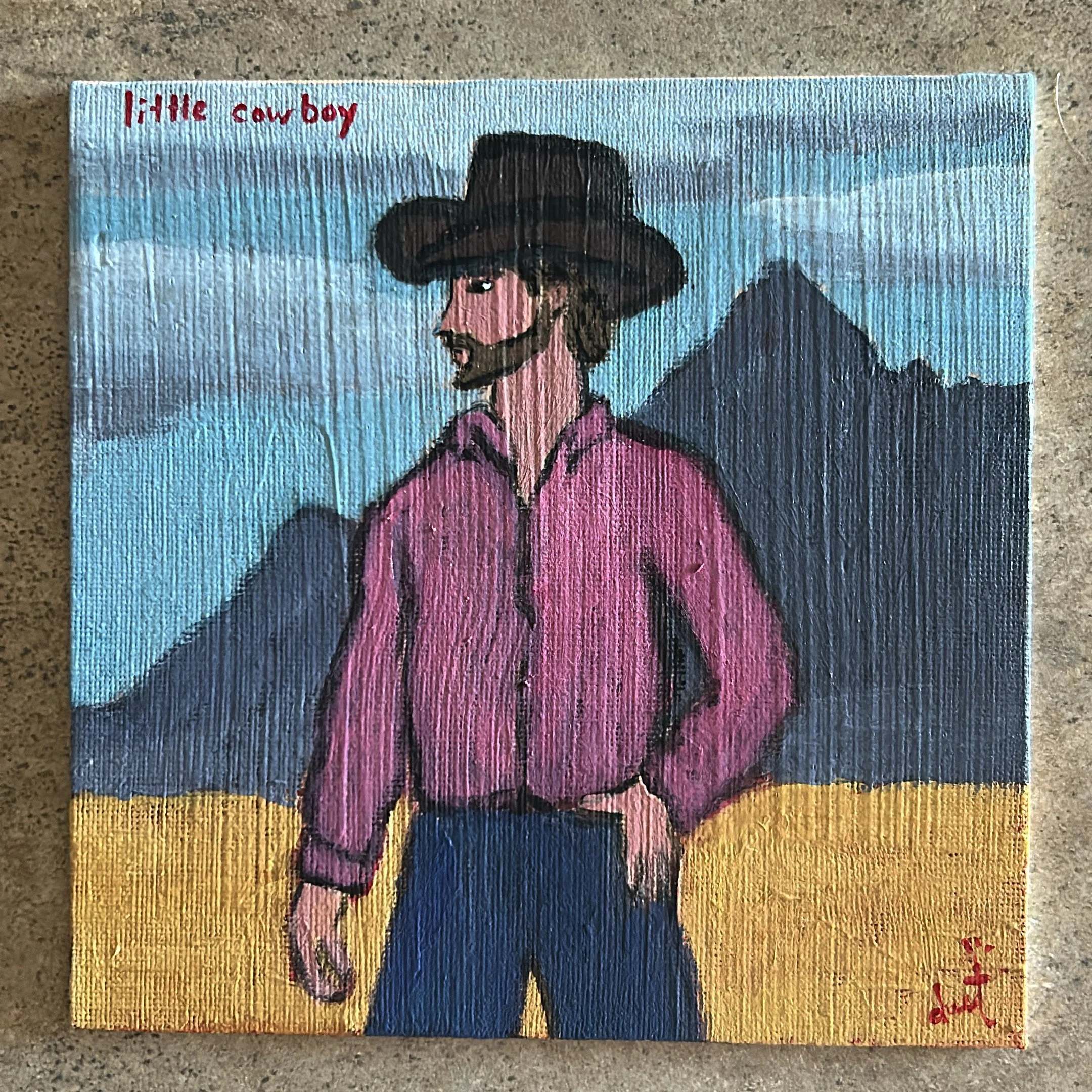 little cowboy, 5" x 5"