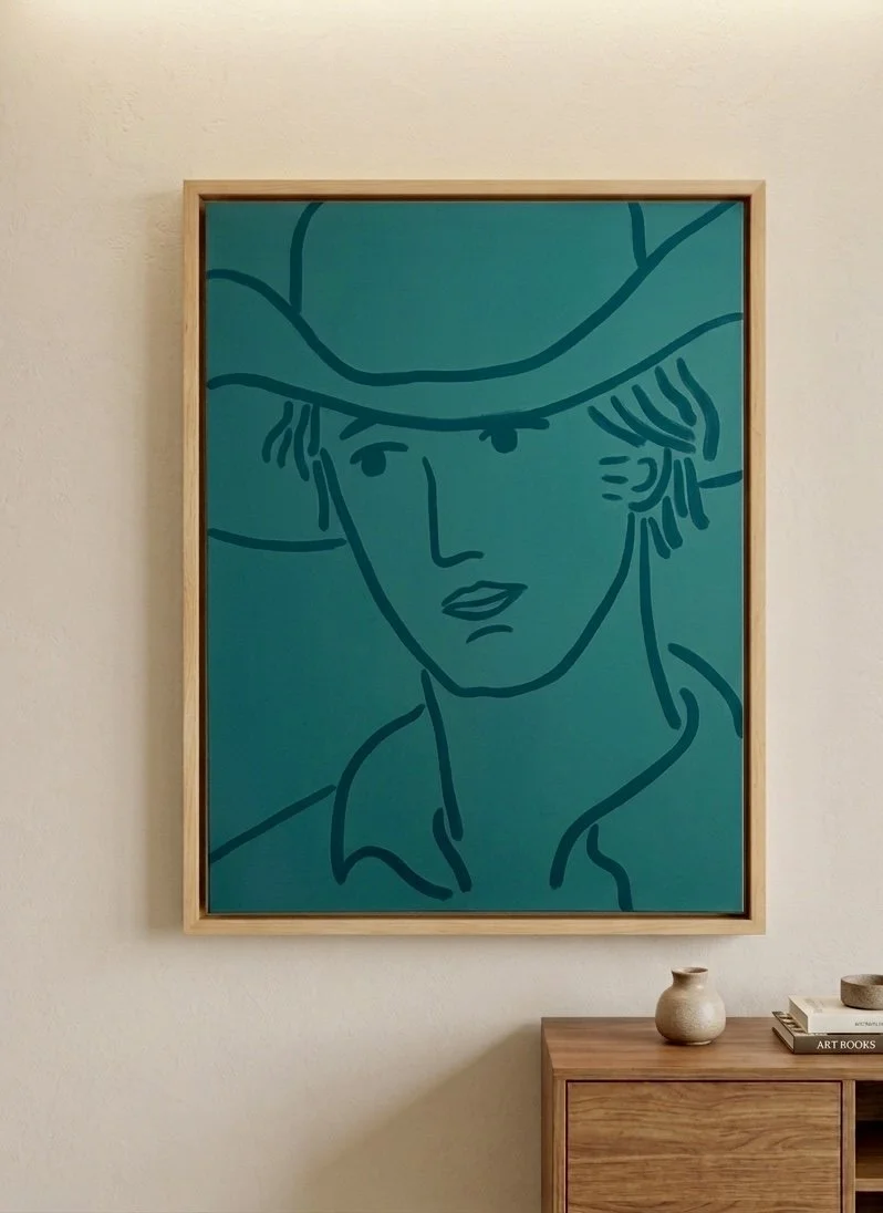 cowboy in green, 40" x 30", $1750 - available