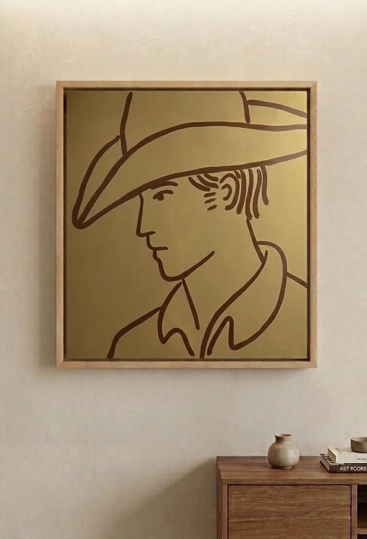cowboy in clay, 36" x 36", $1900 - available