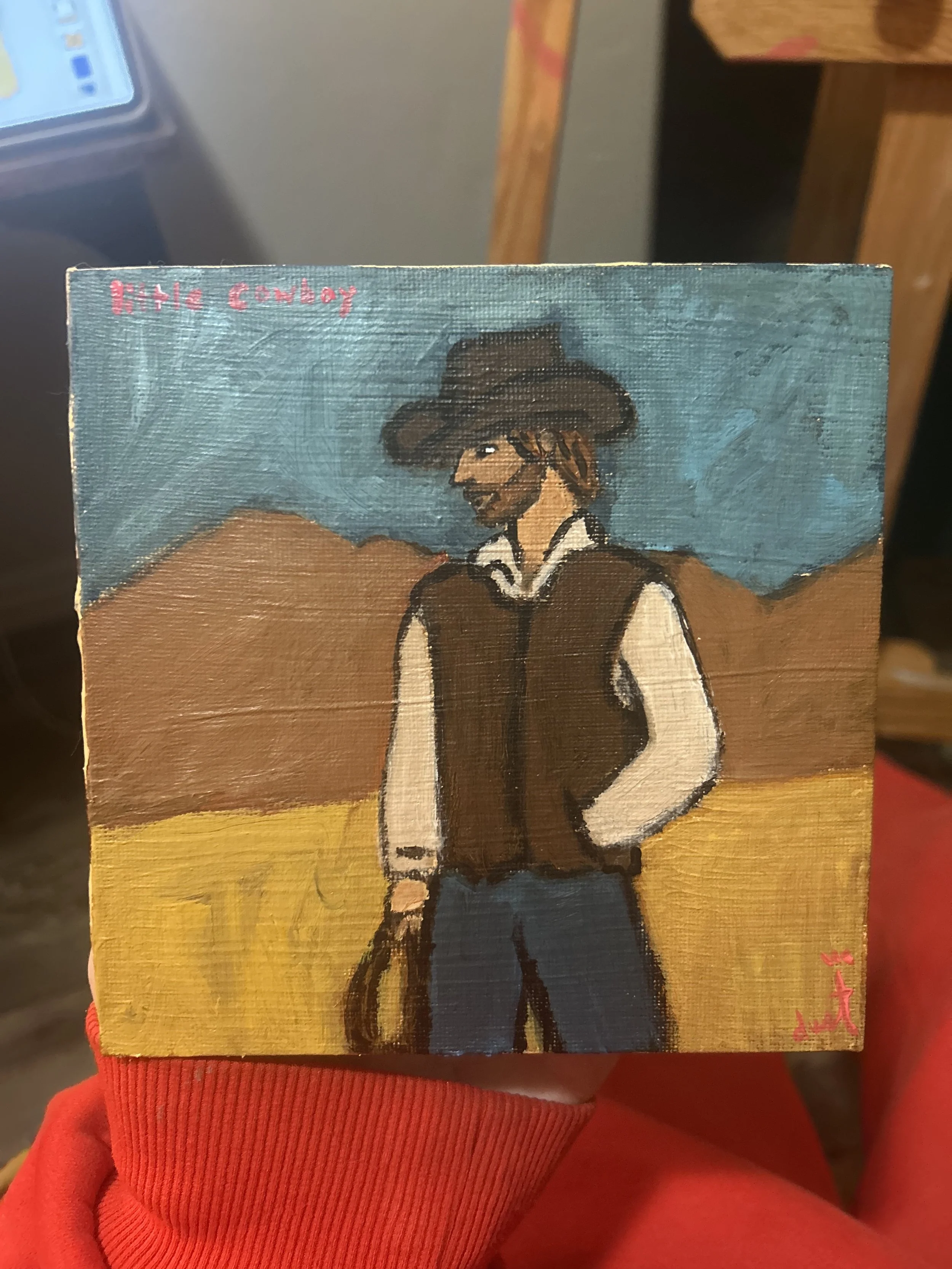 little cowboy, 5" x 5"