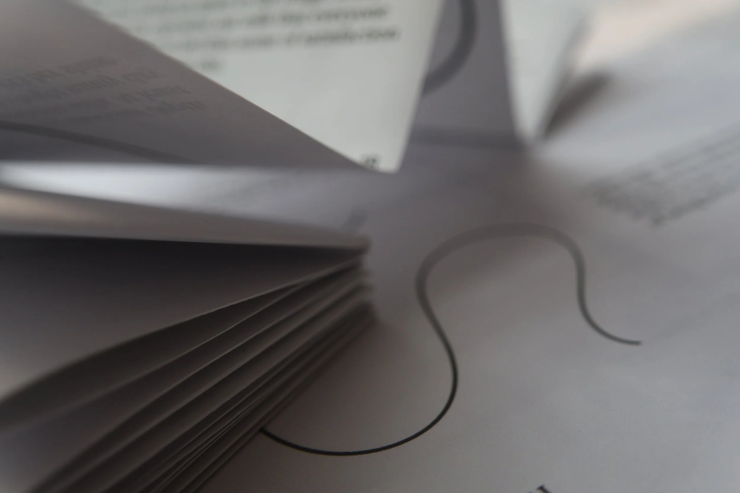 Close up of the folds of the folded zine