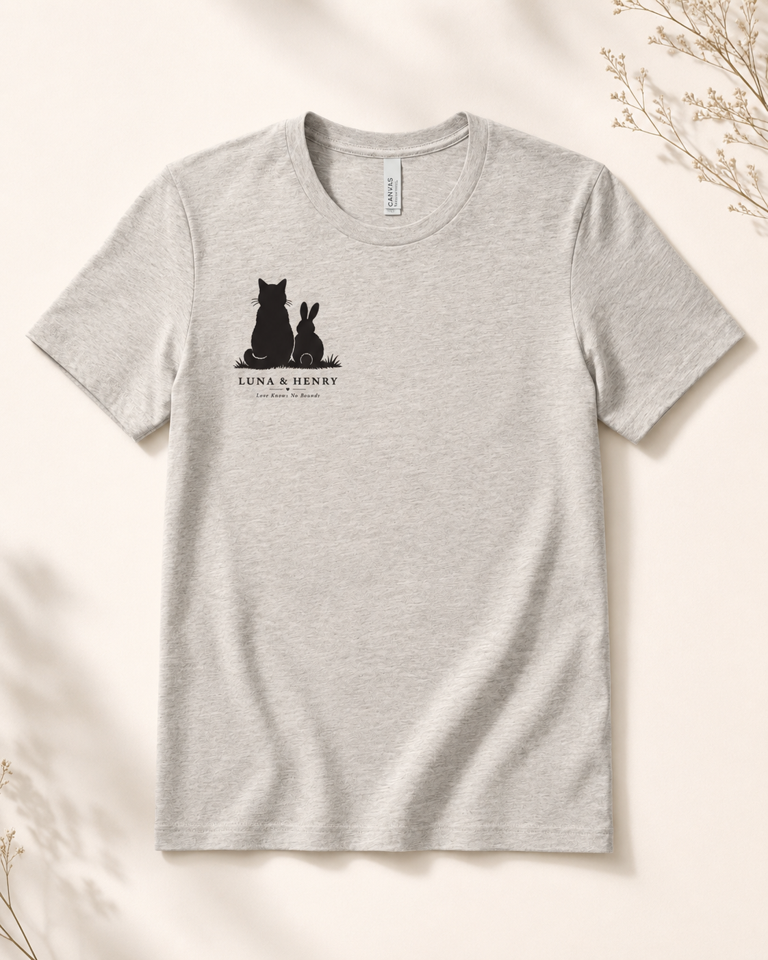 Love Knows No Bounds Heather Dust Tee - Chest Print