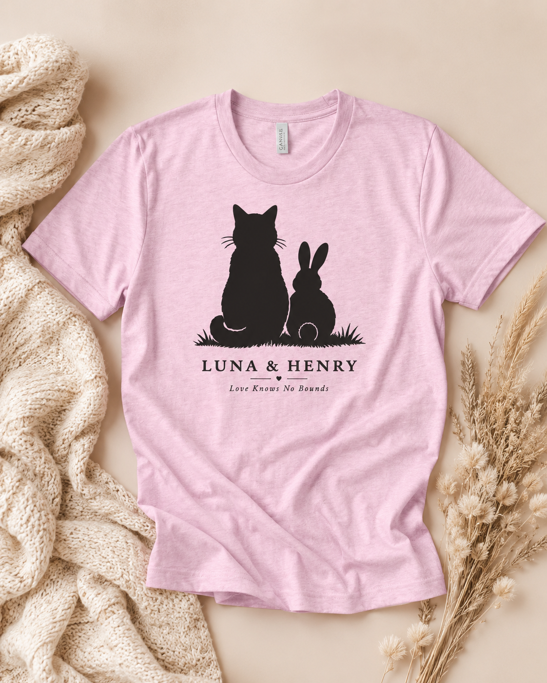 Love Knows No Bounds Pink Tri-Blend Premium Tee - Large Print