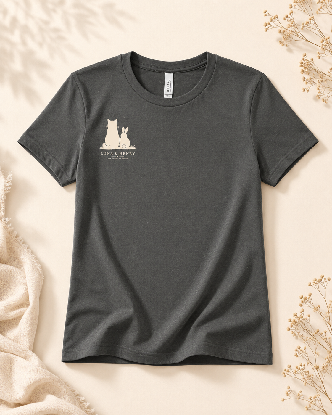 Love Knows No Bounds Asphalt Premium Tee - Chest Print
