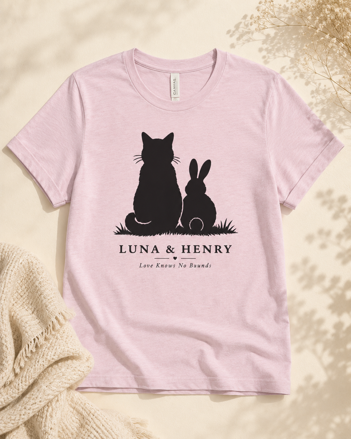 Love Knows No Bounds Soft Pink Premium Tee - Large Print