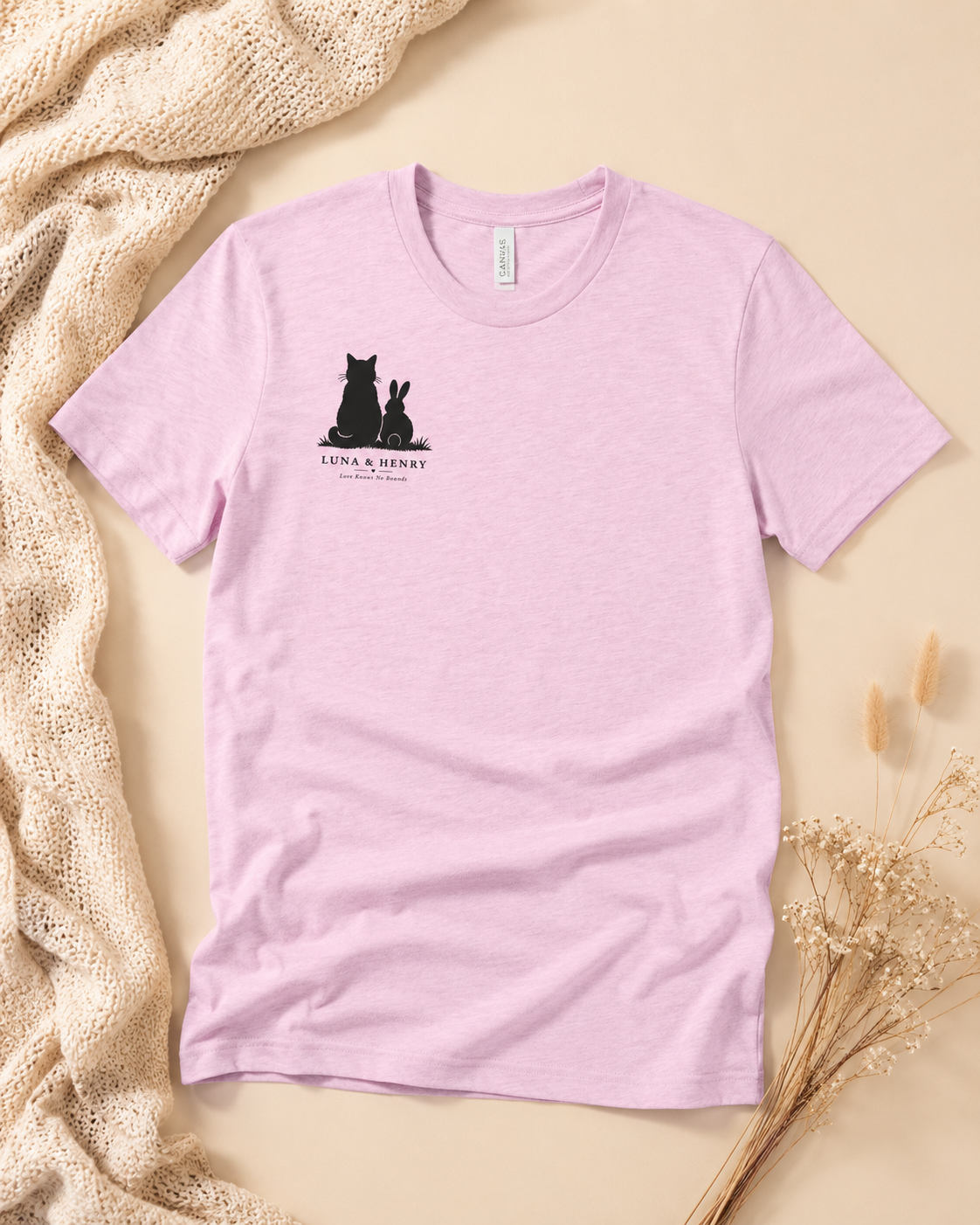 Love Knows No Bounds Pink Tri-Blend Premium Tee - Chest Print