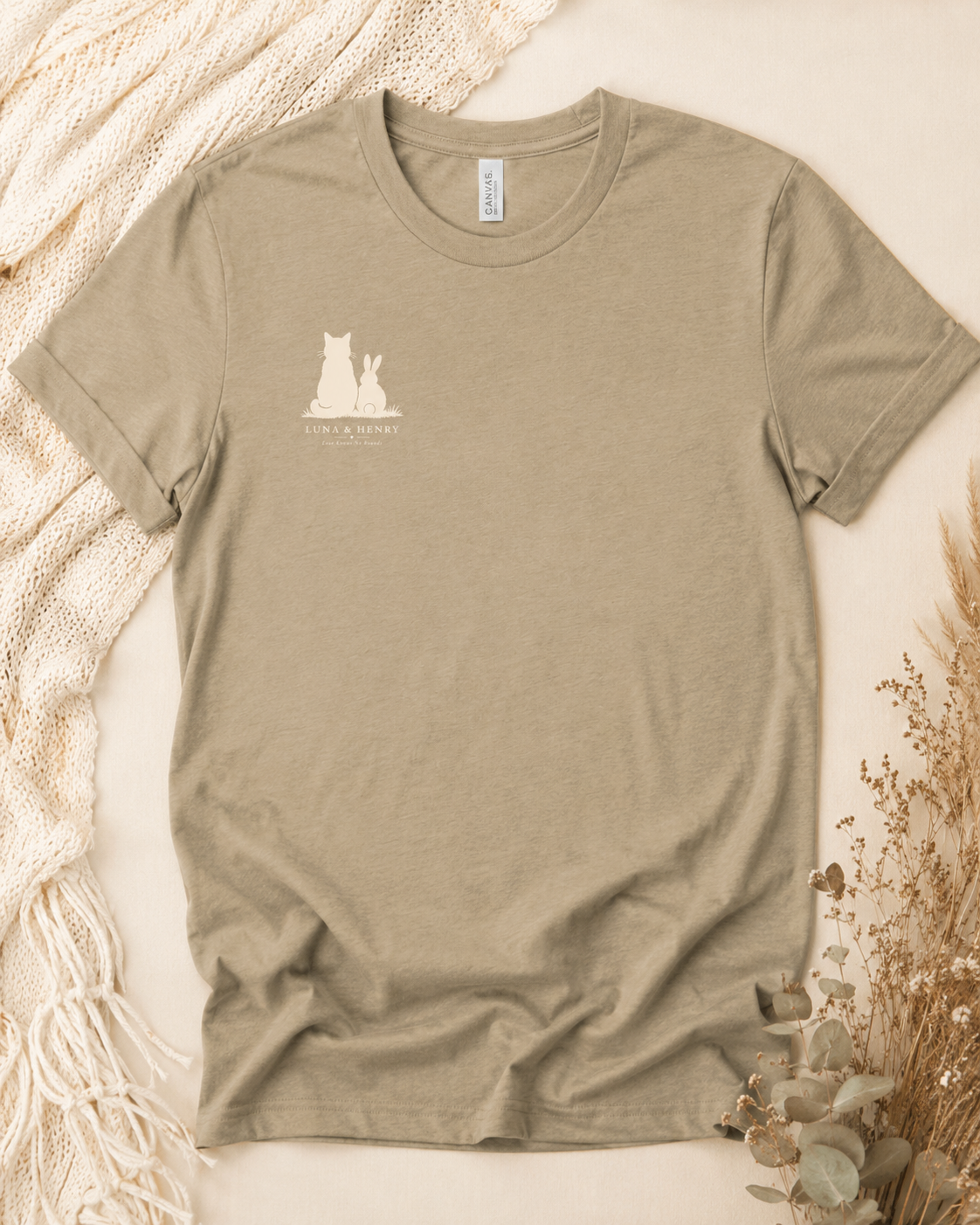 Love Knows No Bounds Tan Tri-Blend Premium Tee - Chest Print